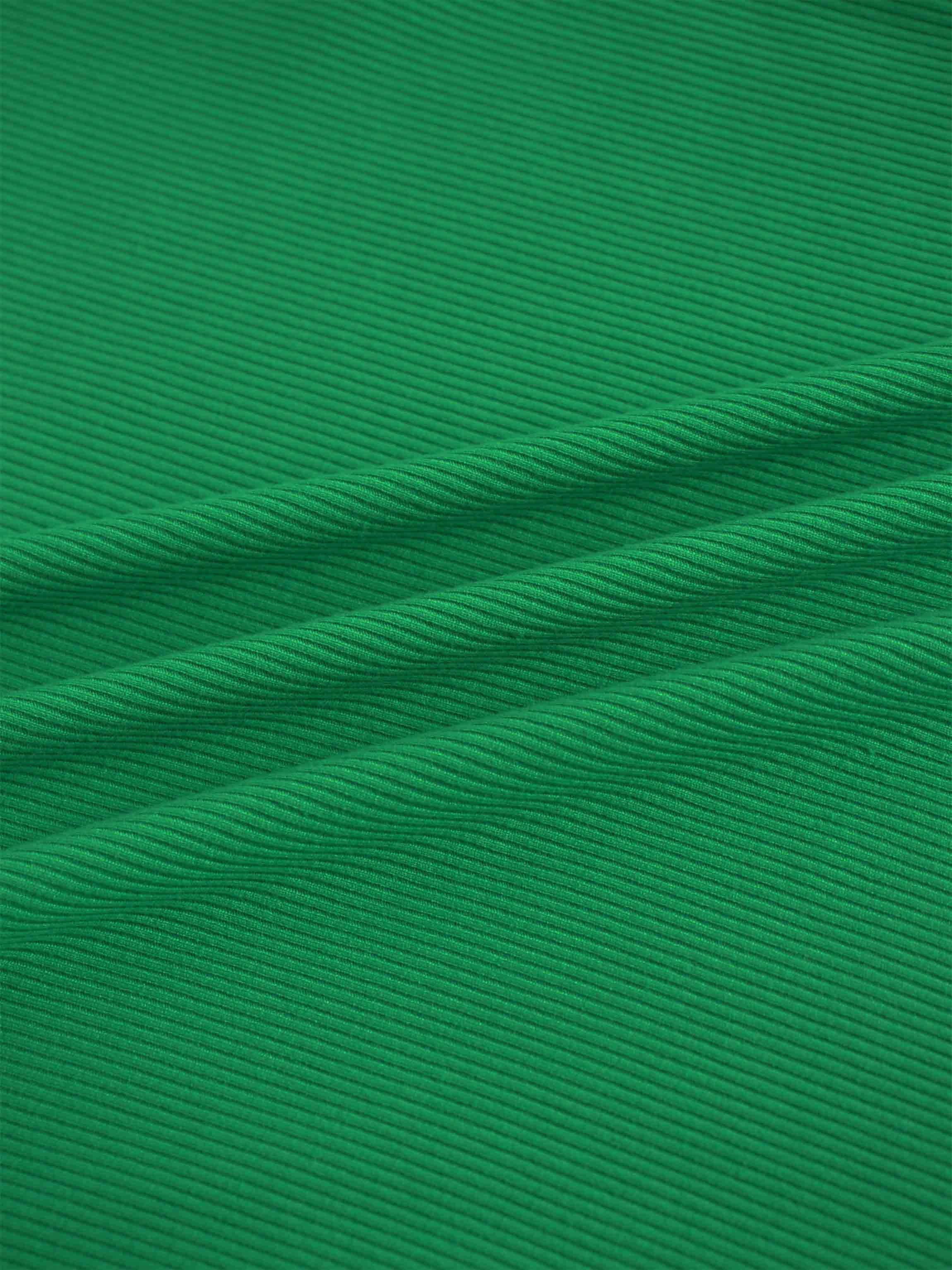 RIBBED HIGH V TEE LS-KELLEY GREEN