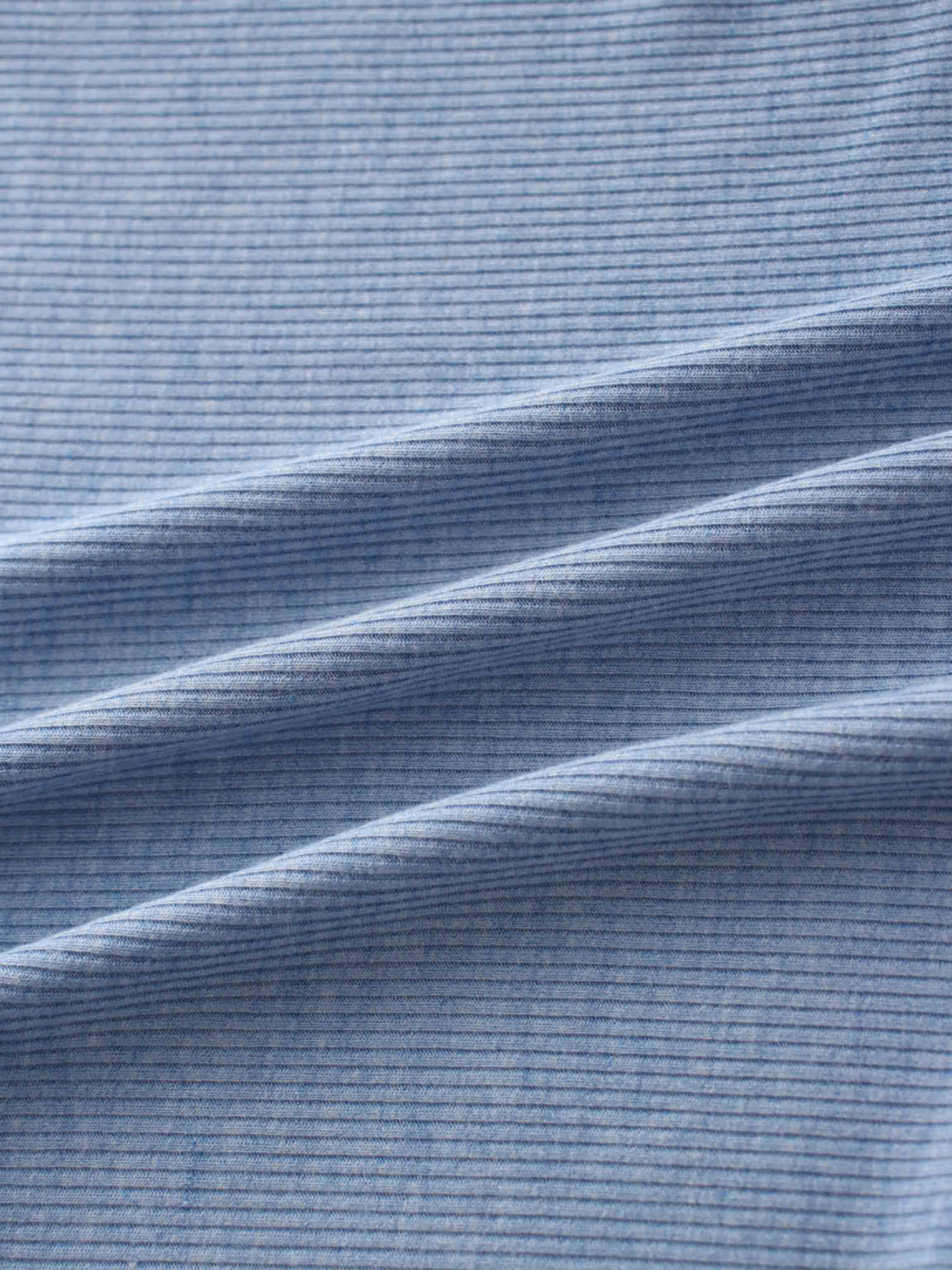 Ribbed Crop Bow Cardigan-Heathered Blue