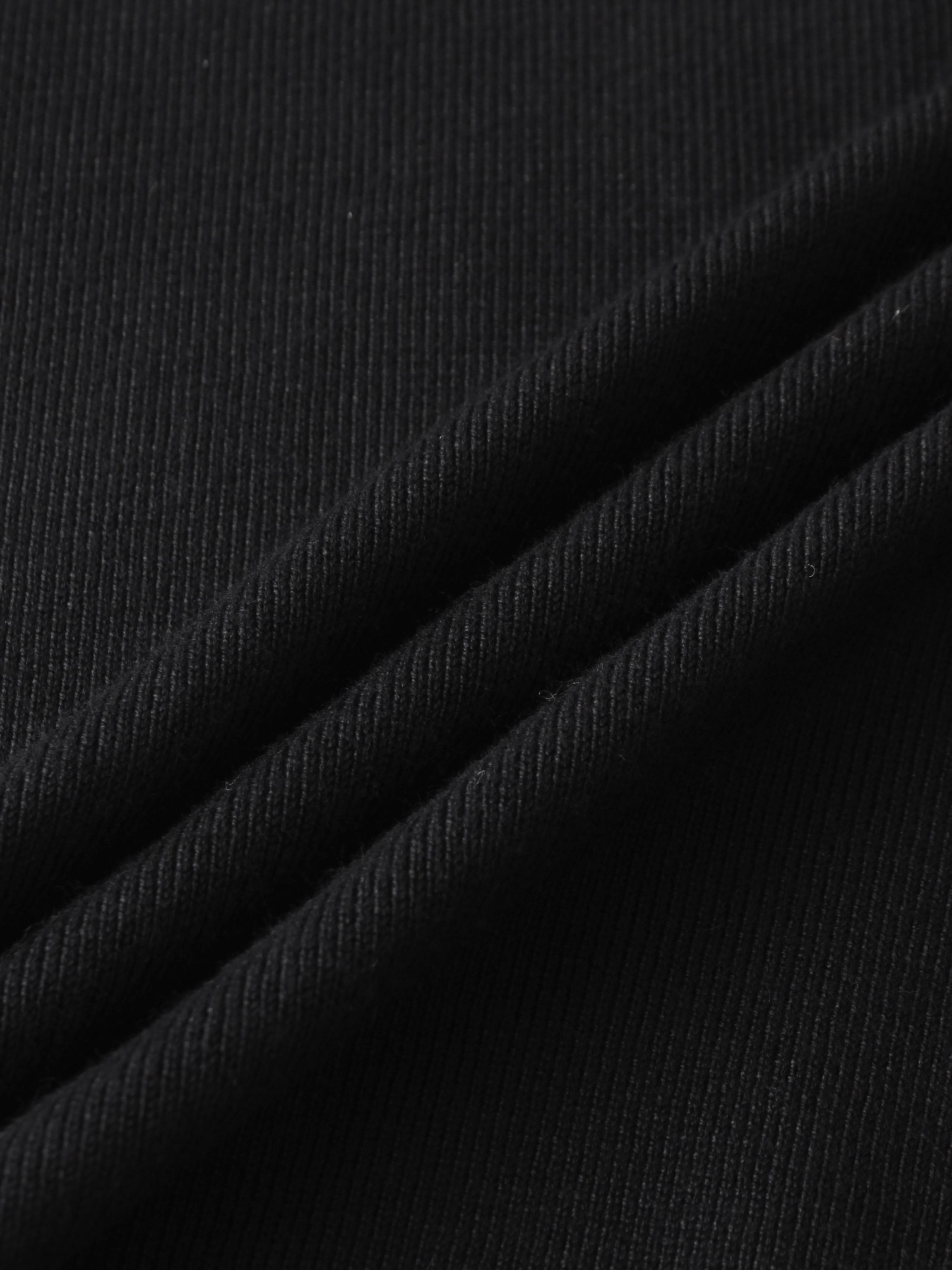 Thin Knit Center Cable Sweater - Black