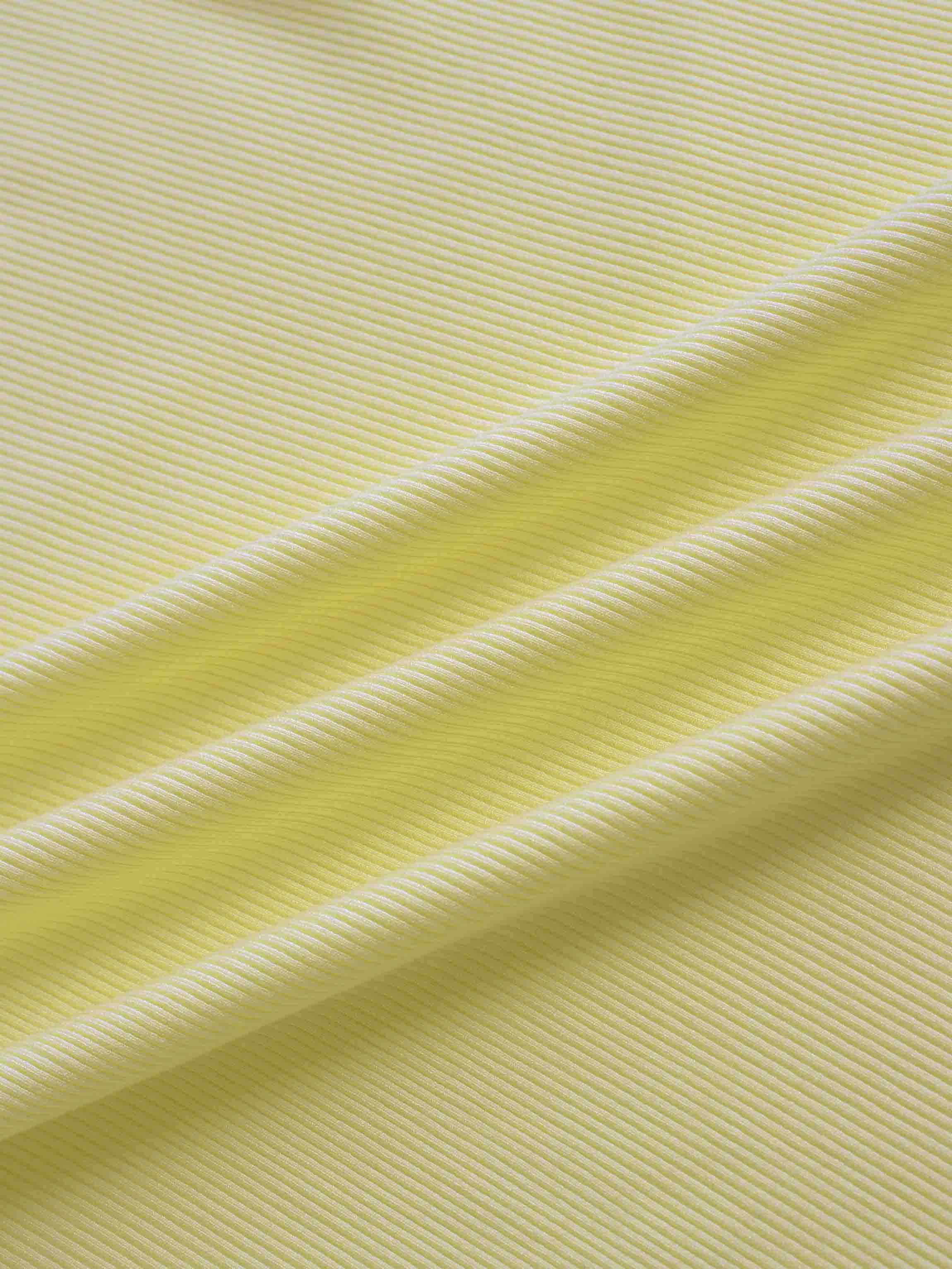 RIBBED HIGH V TEE LS-BUTTER YELLOW
