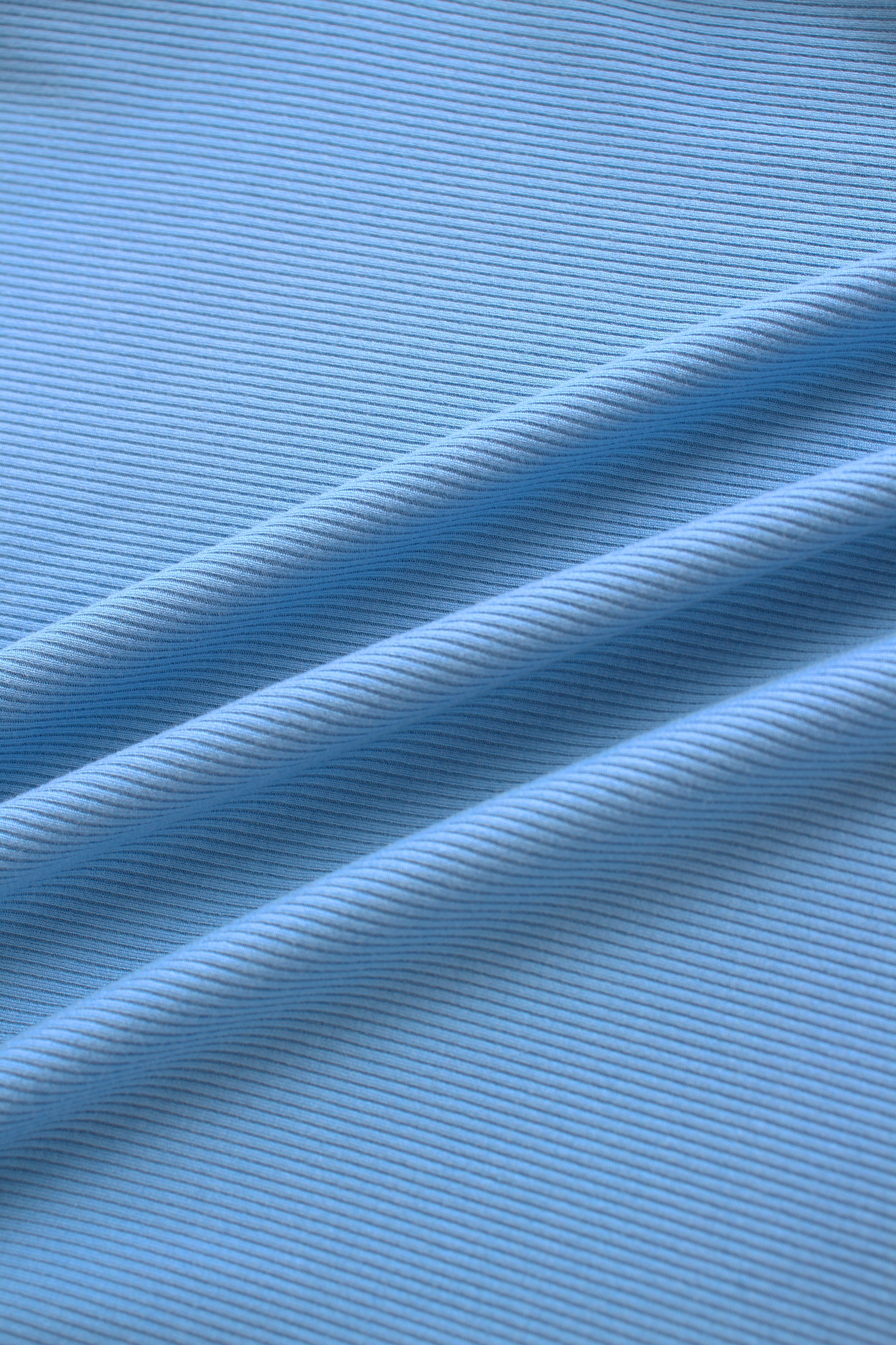 RIBBED HIGH V TEE LS-PERIWINKLE BLUE