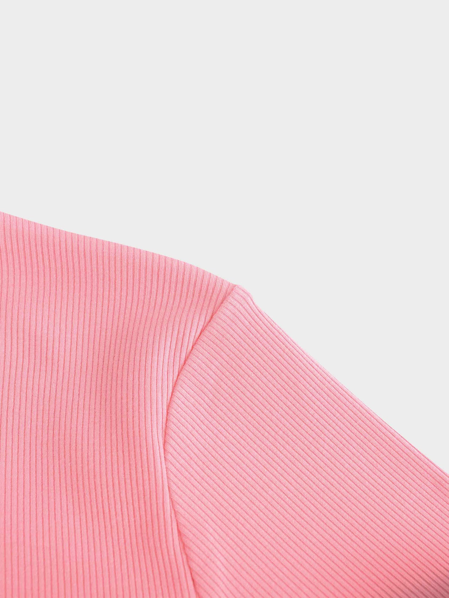 RIBBED HIGH V TEE LS-SO PINK