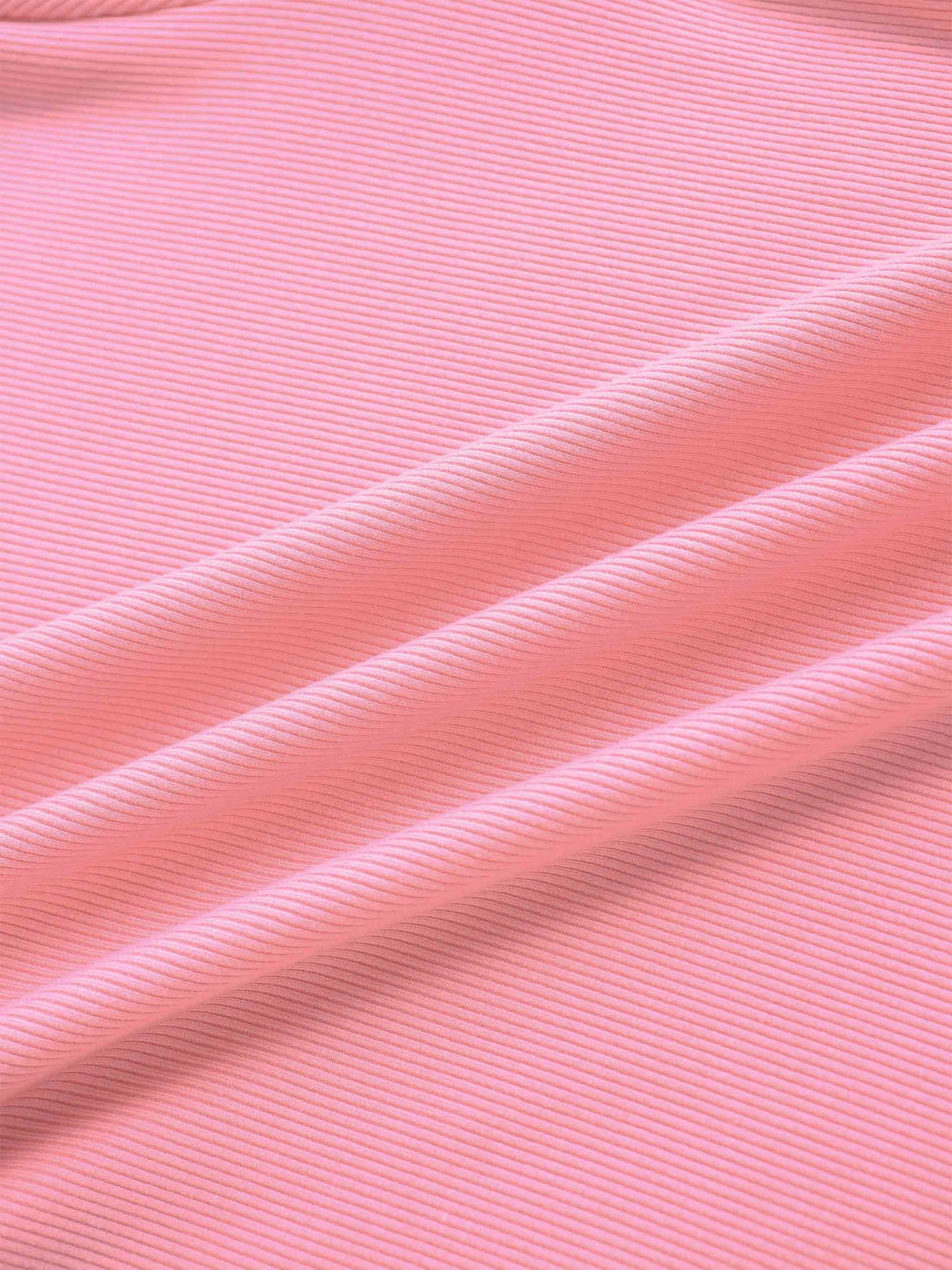 RIBBED HIGH V TEE LS-SO PINK