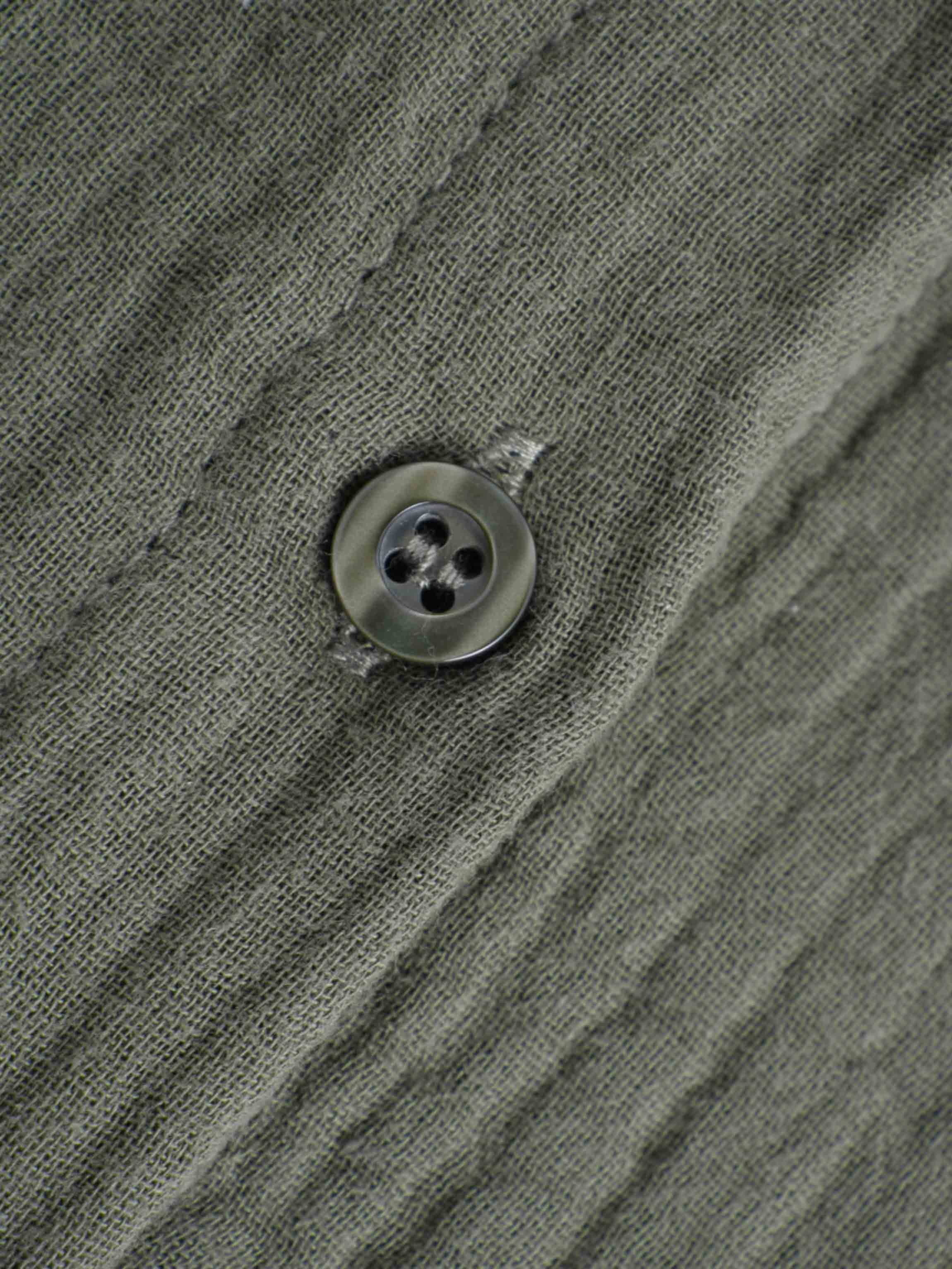 Gauze Button Down Blouse-Olive