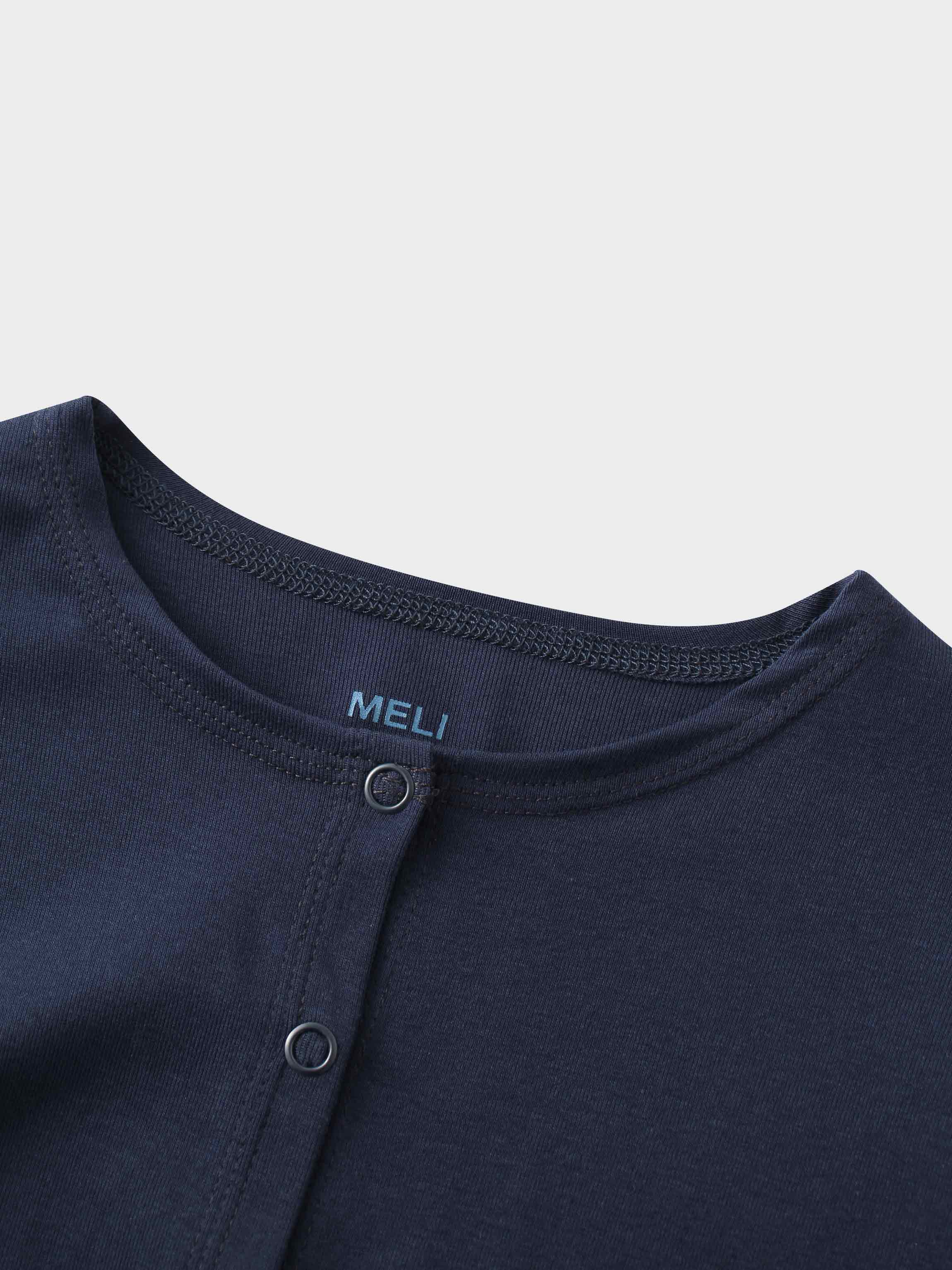 Basic T-Shirt Cropped Cardigan-Navy