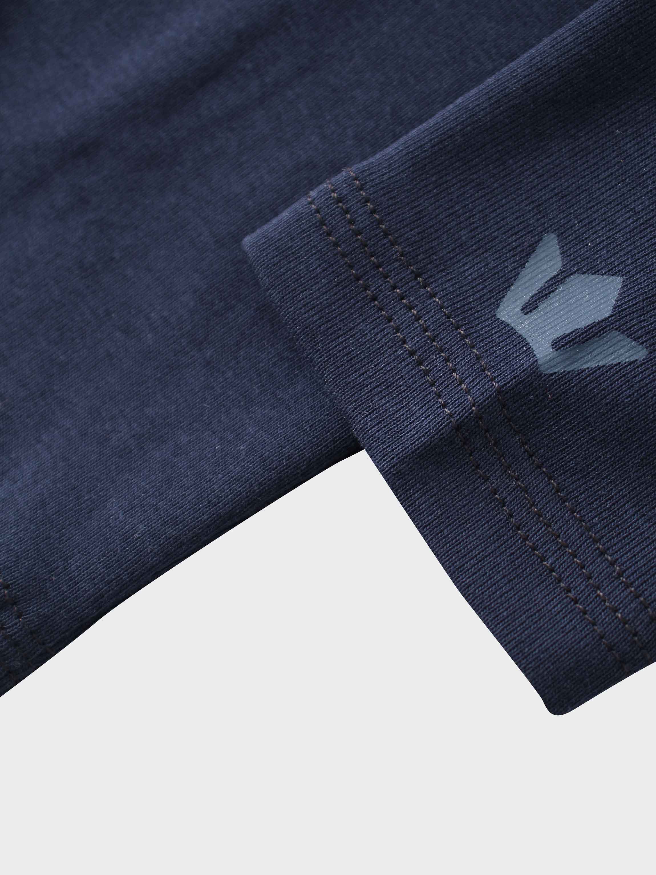 Basic T-Shirt Cropped Cardigan-Navy