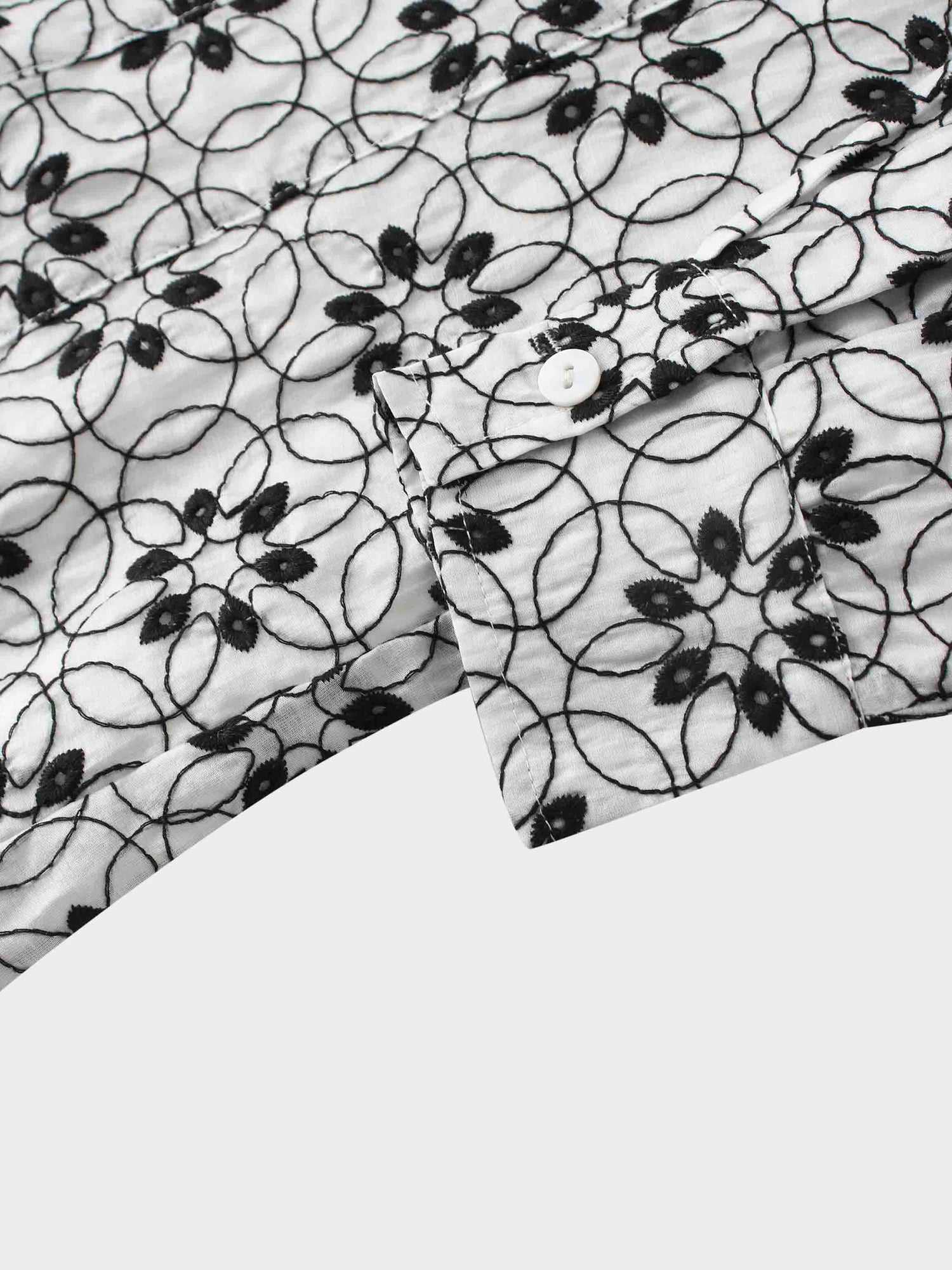 Embroidered Puff Sleeve Blouse-Floral