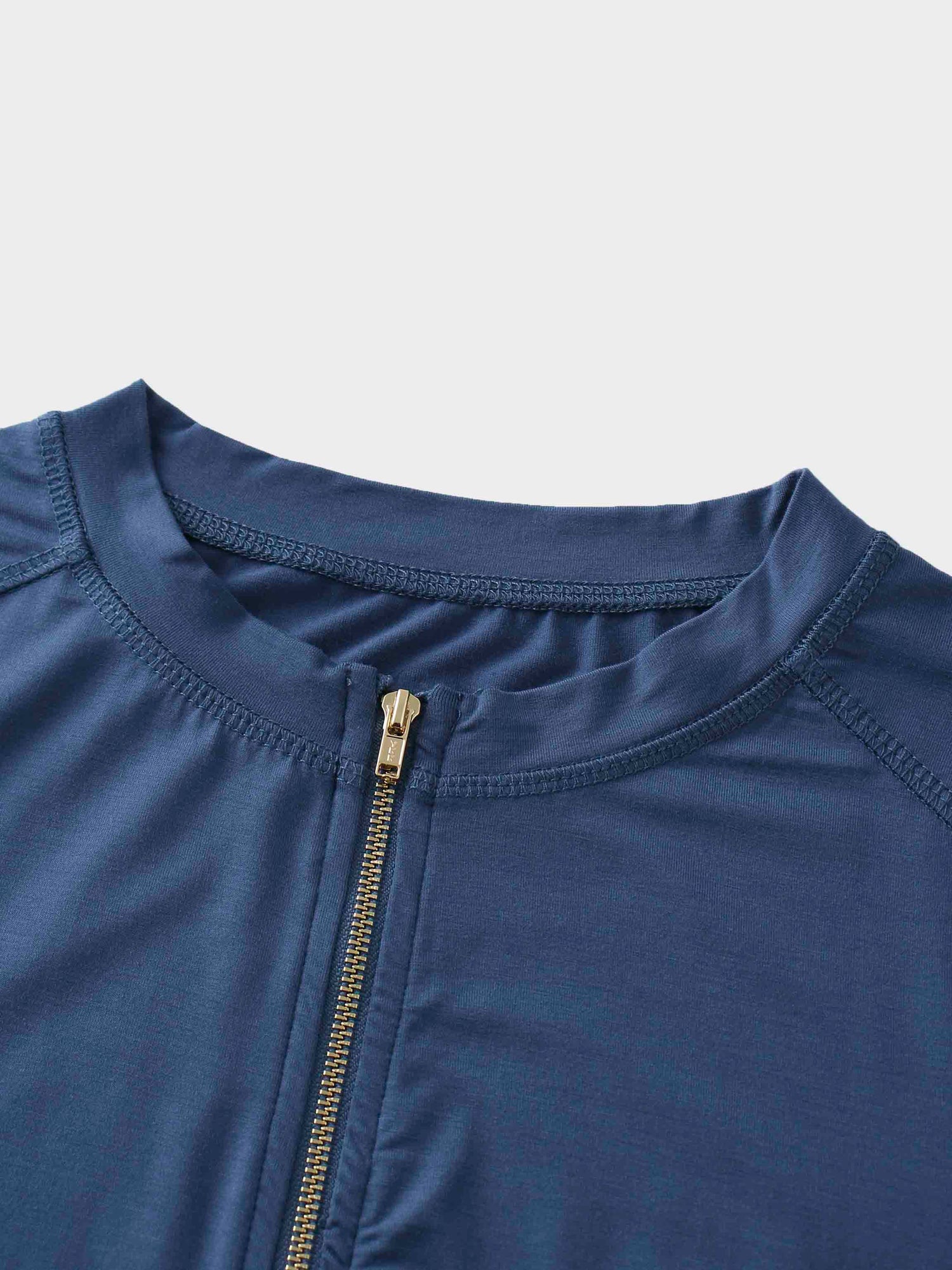 Modal Zip Up Bomber-Blue