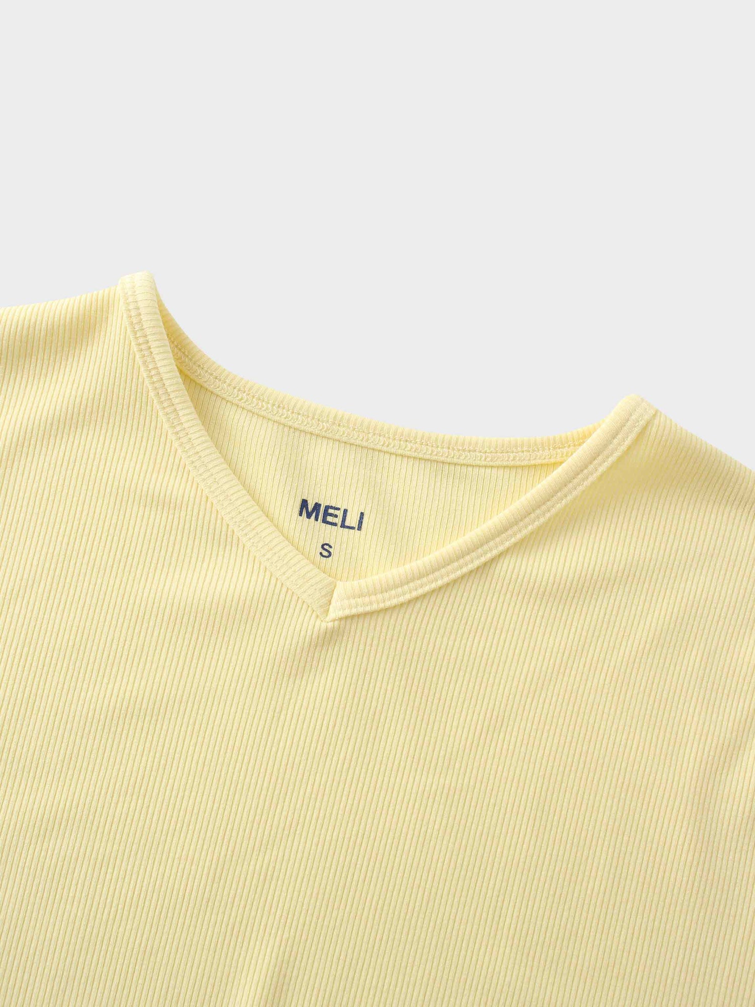 RIBBED HIGH V 3Q-BUTTER YELLOW
