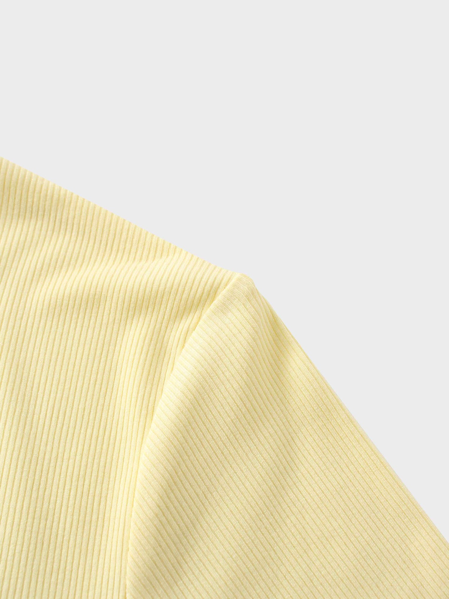 RIBBED HIGH V 3Q-BUTTER YELLOW
