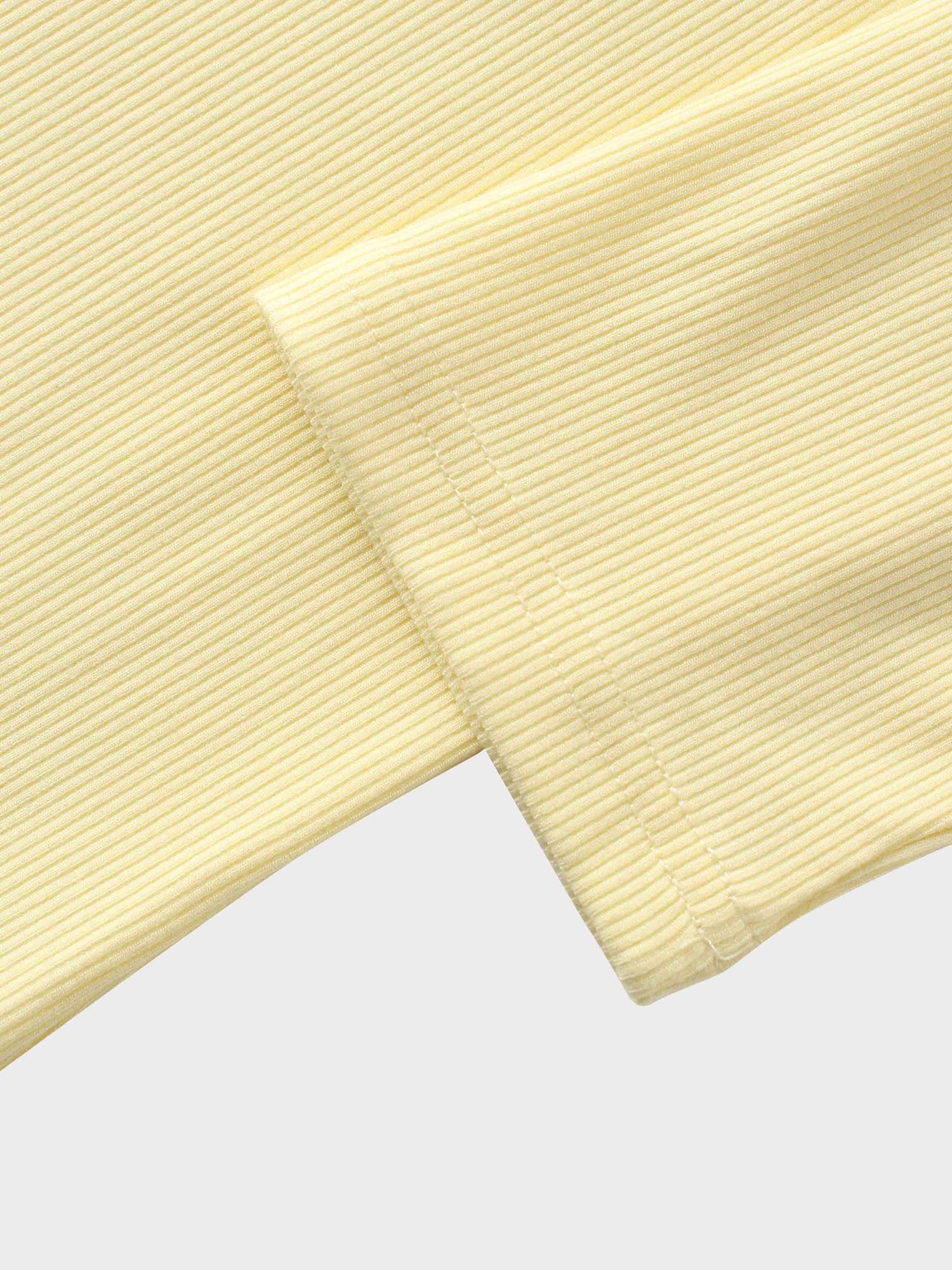 RIBBED HIGH V 3Q-BUTTER YELLOW
