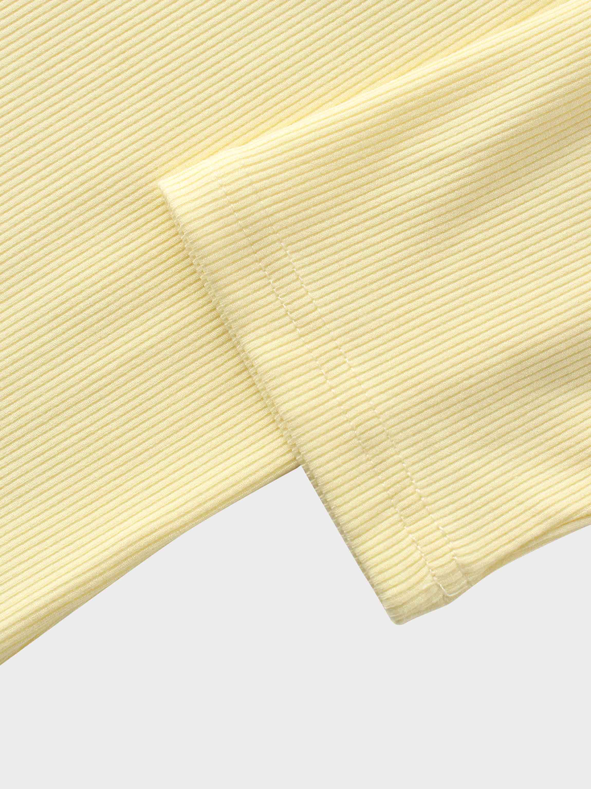RIBBED HIGH V 3Q-BUTTER YELLOW