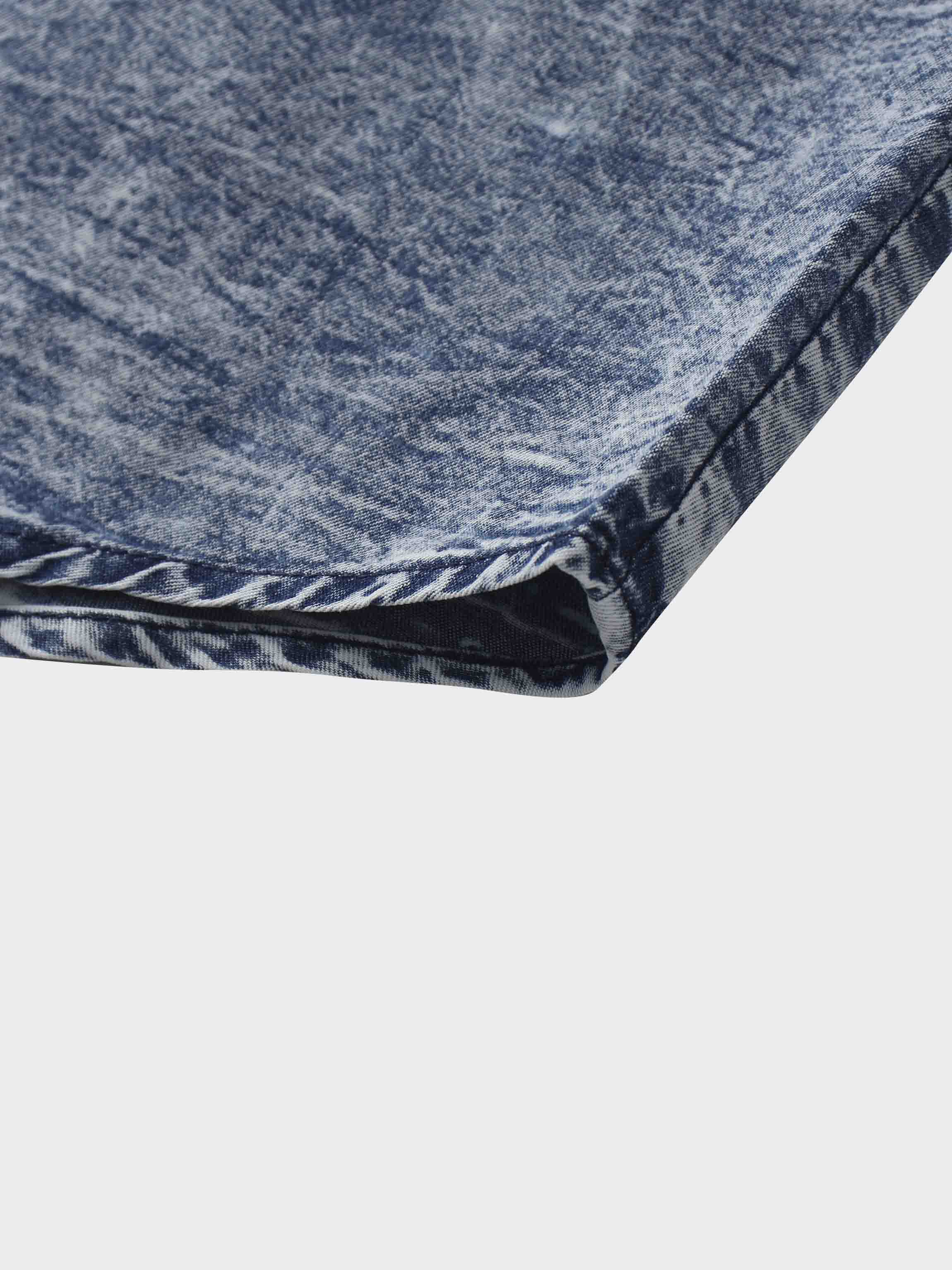 Denim Button Down Blouse-Washed Blue
