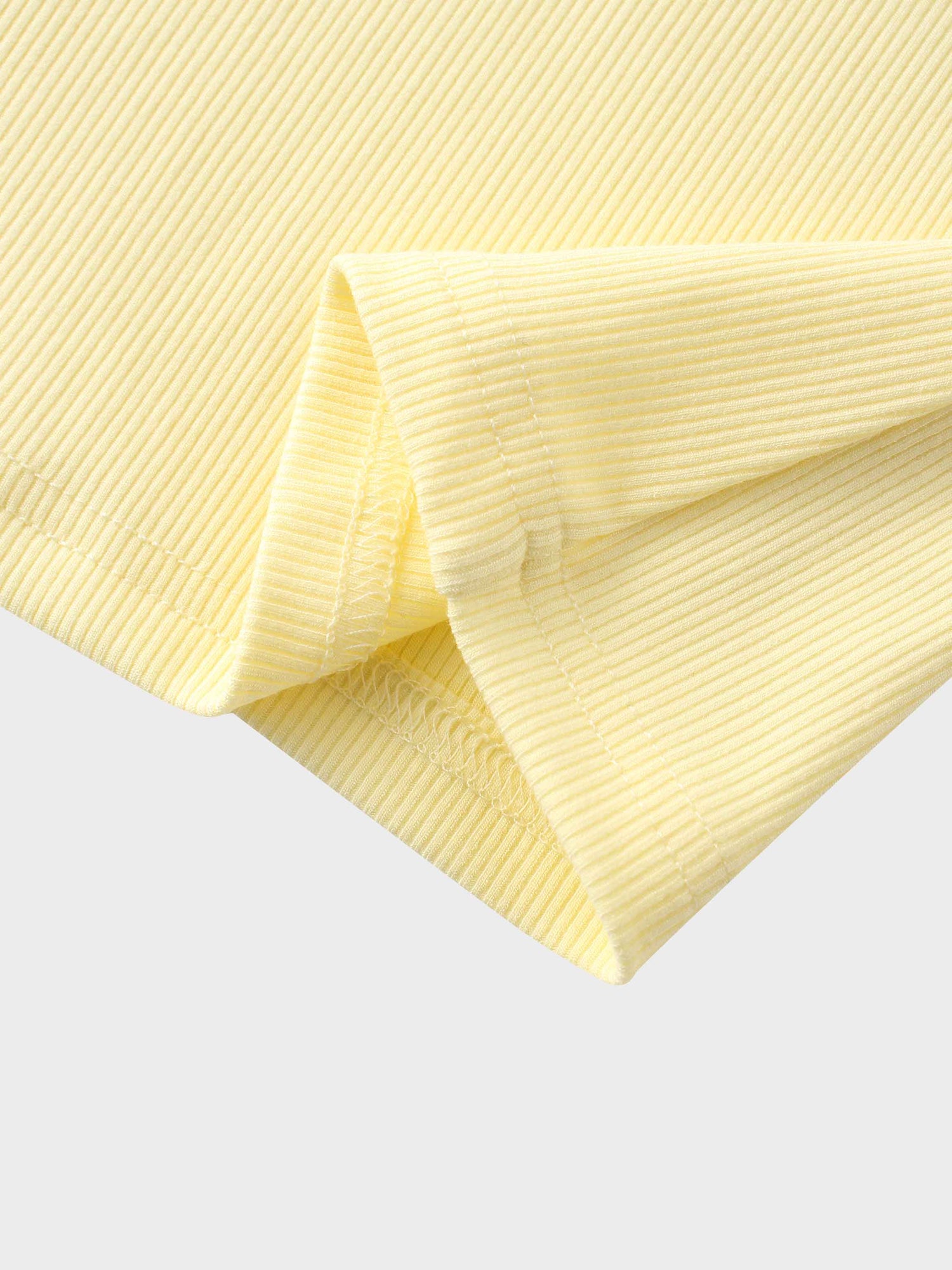 RIBBED HIGH V 3Q-BUTTER YELLOW