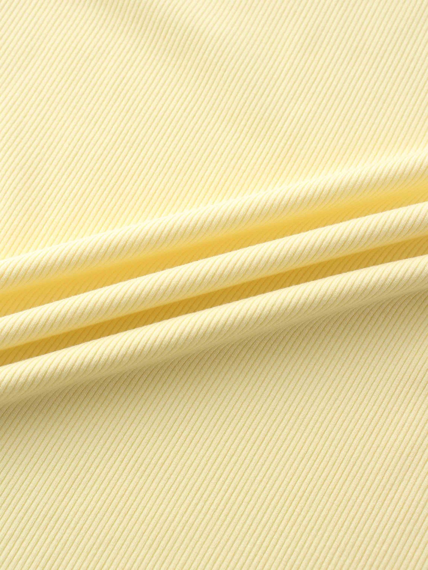 RIBBED HIGH V 3Q-BUTTER YELLOW