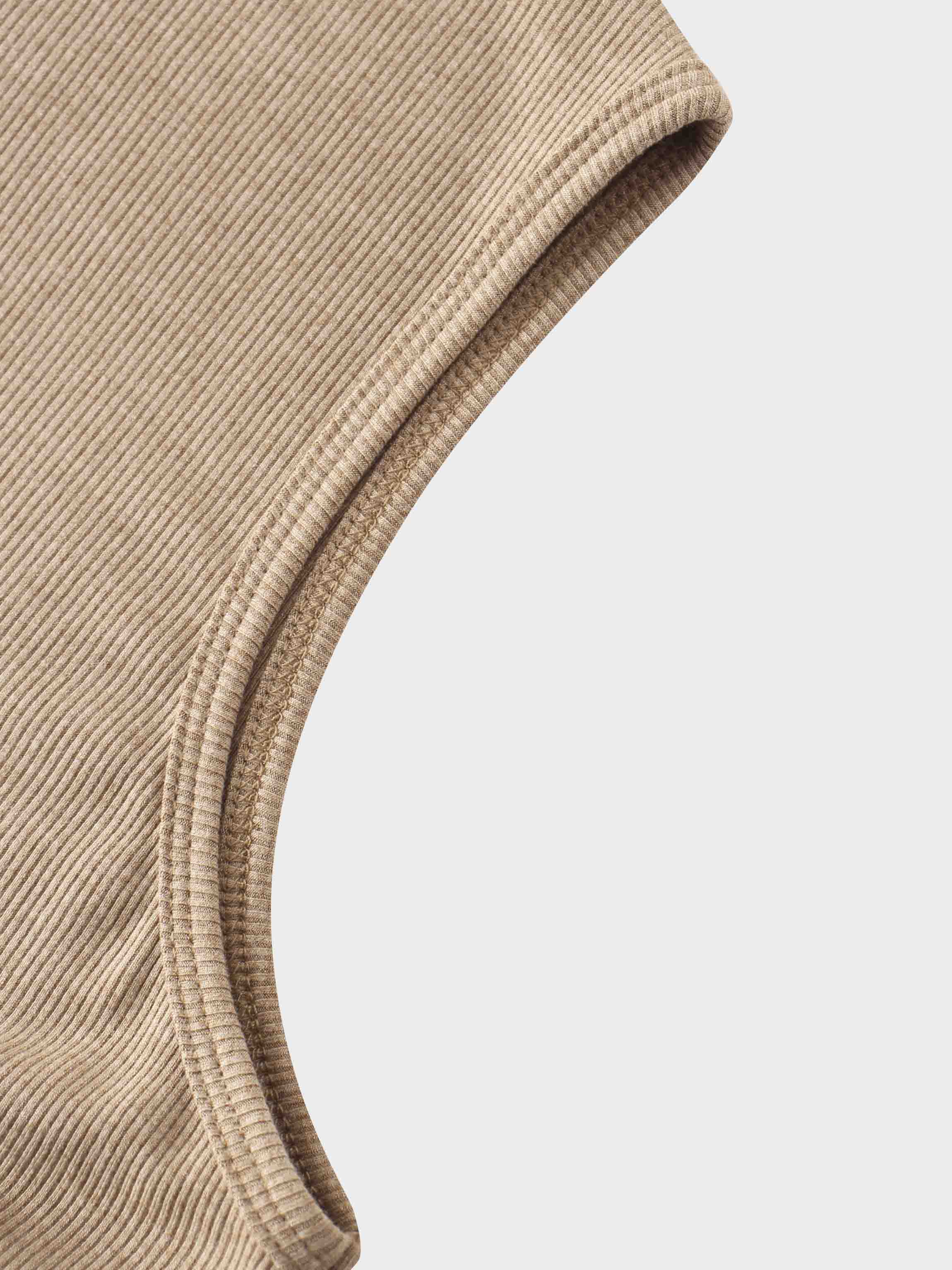 Ribbed Sleeveless Maxi Dress-Heathered Oatmeal