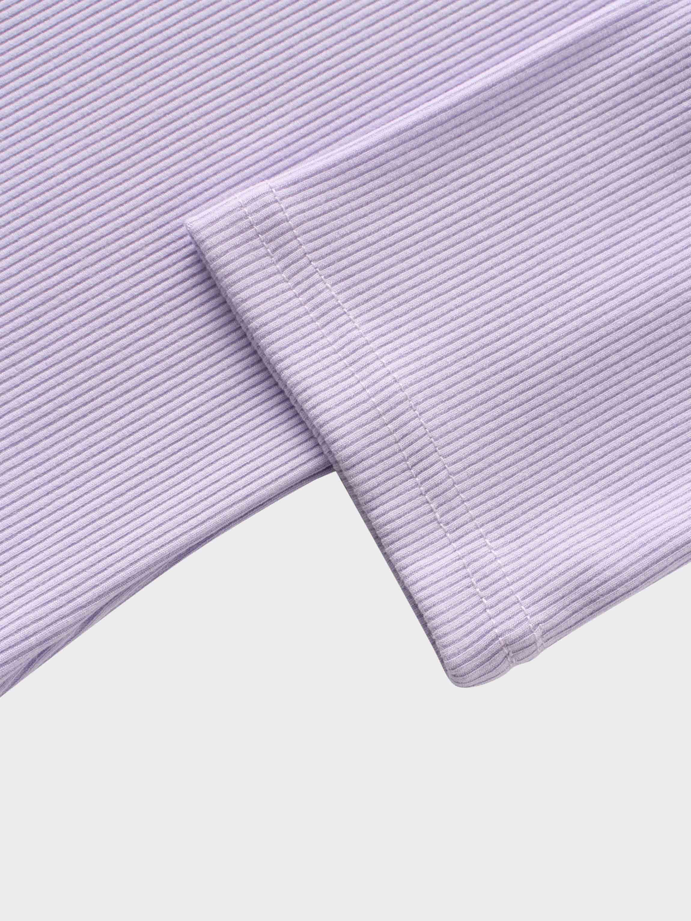 RIBBED HIGH V 3Q-LILAC