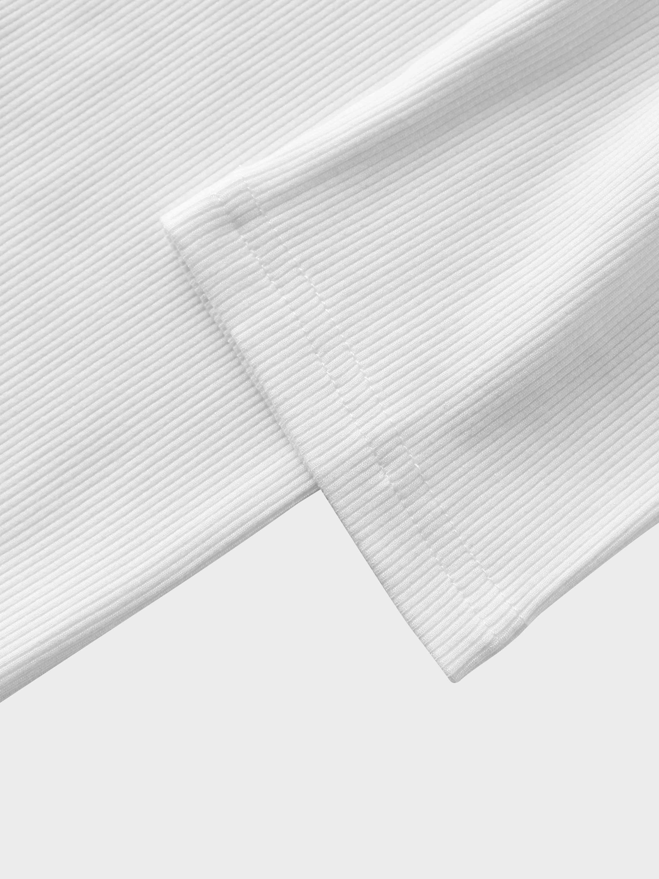 CAMISETA ACANALADA V ALTA - 3Q - BLANCO