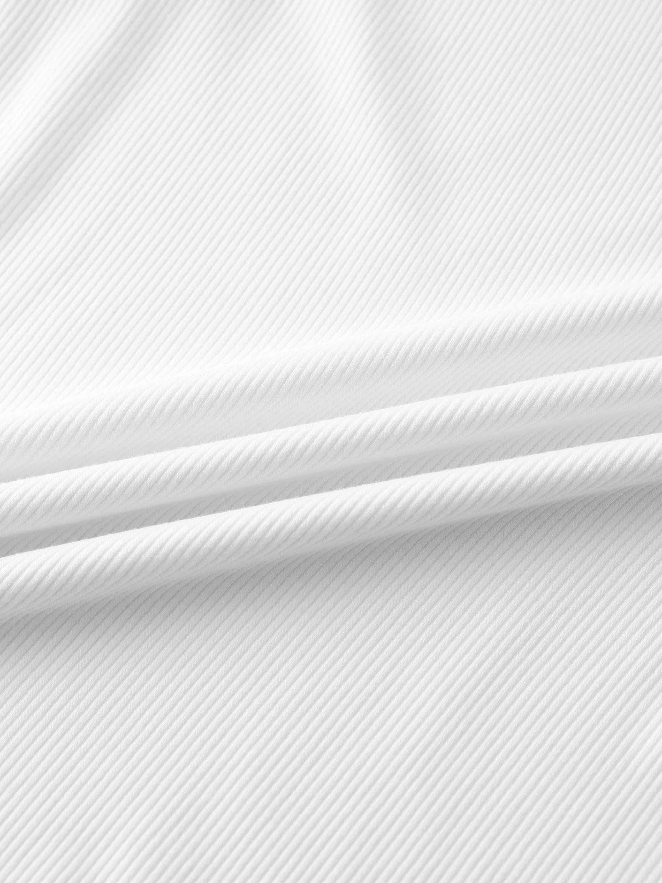 CAMISETA ACANALADA V ALTA - 3Q - BLANCO