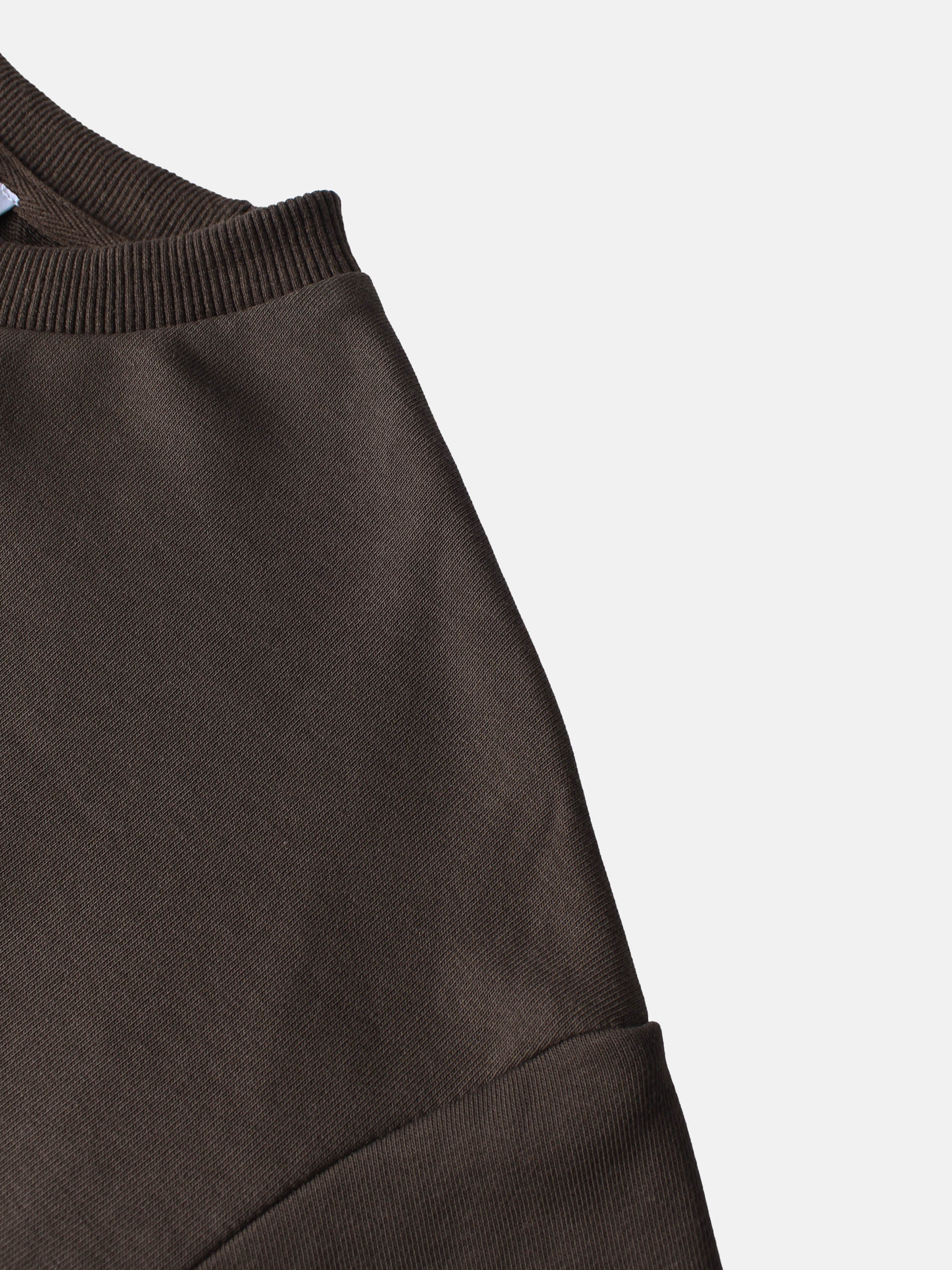 Lightweight Crop Sweatshirt - Brown