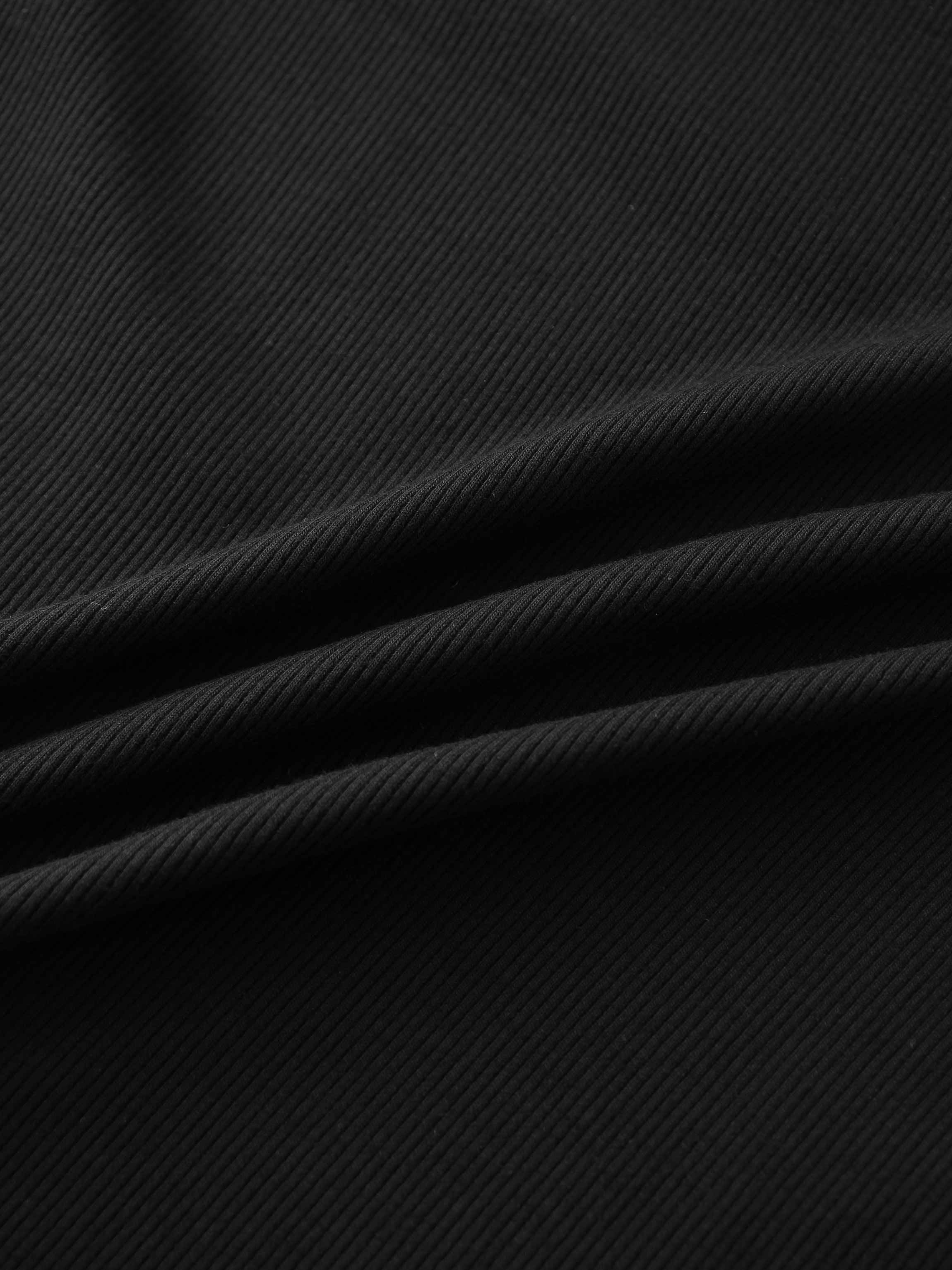 RIBBED HIGH V 3Q - BLACK