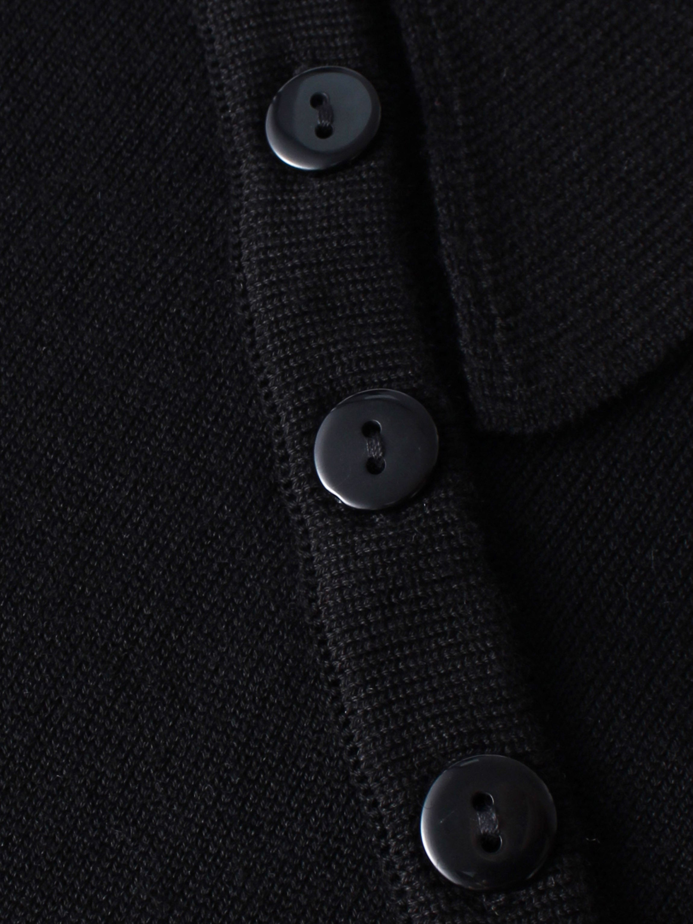 Asymmetrical Button Collar Sweater - Black