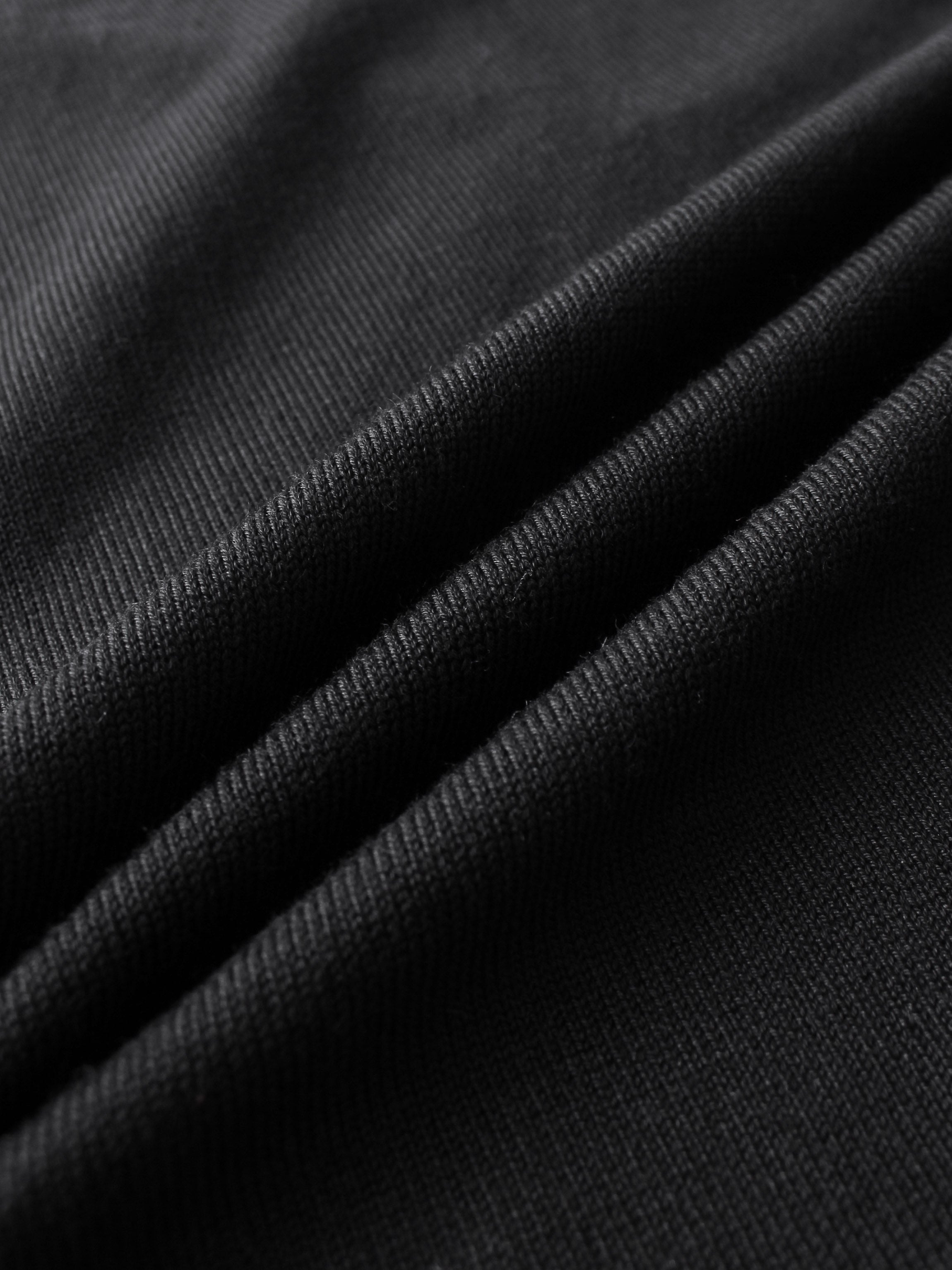 Asymmetrical Button Collar Sweater - Black