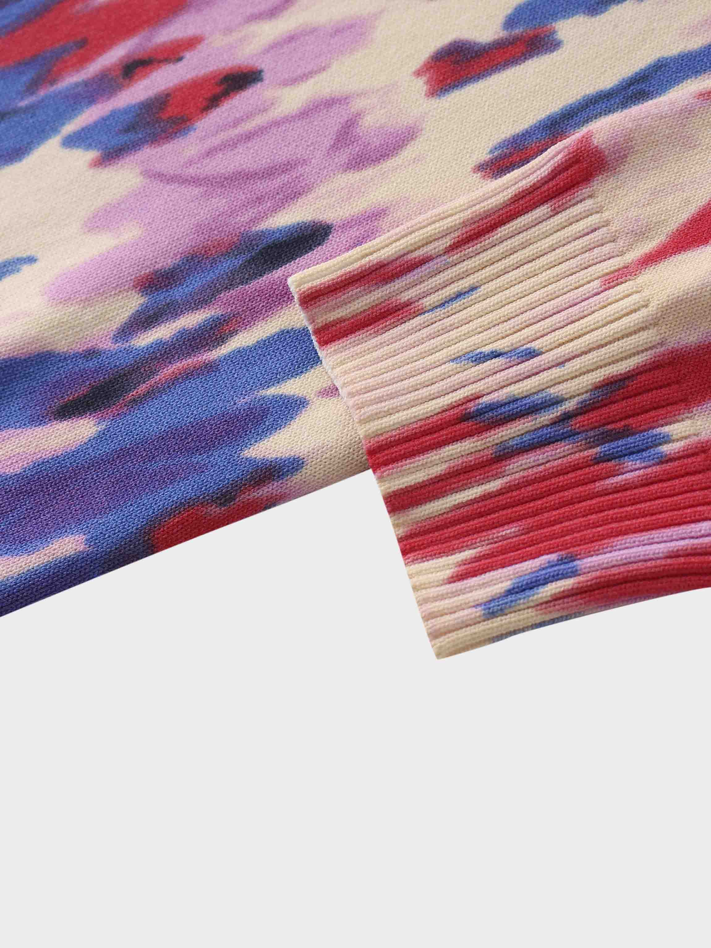 Buttoned Cardigan-Pink Watercolor