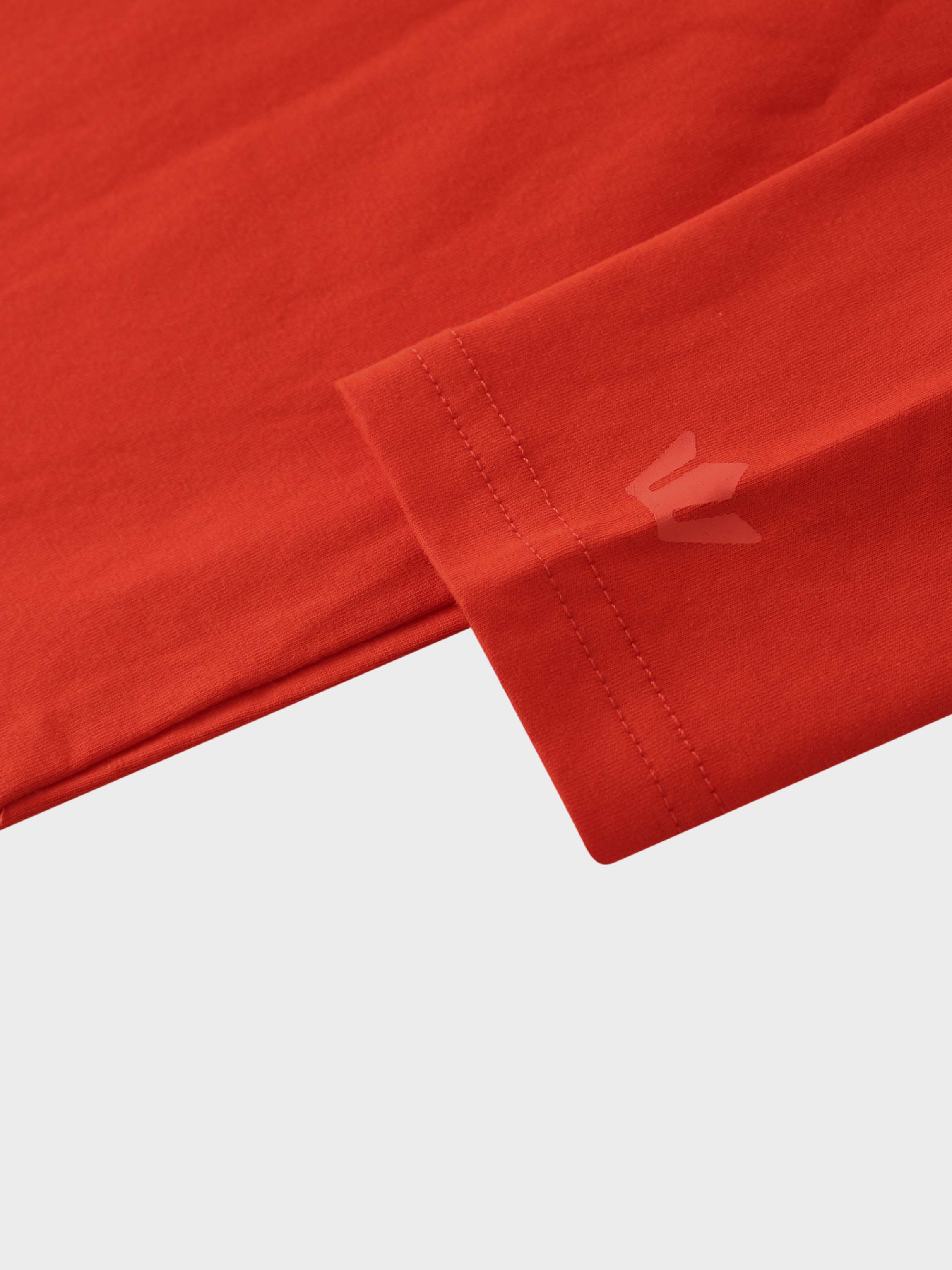 Oversized Rounded Hem T-Shirt-Orange
