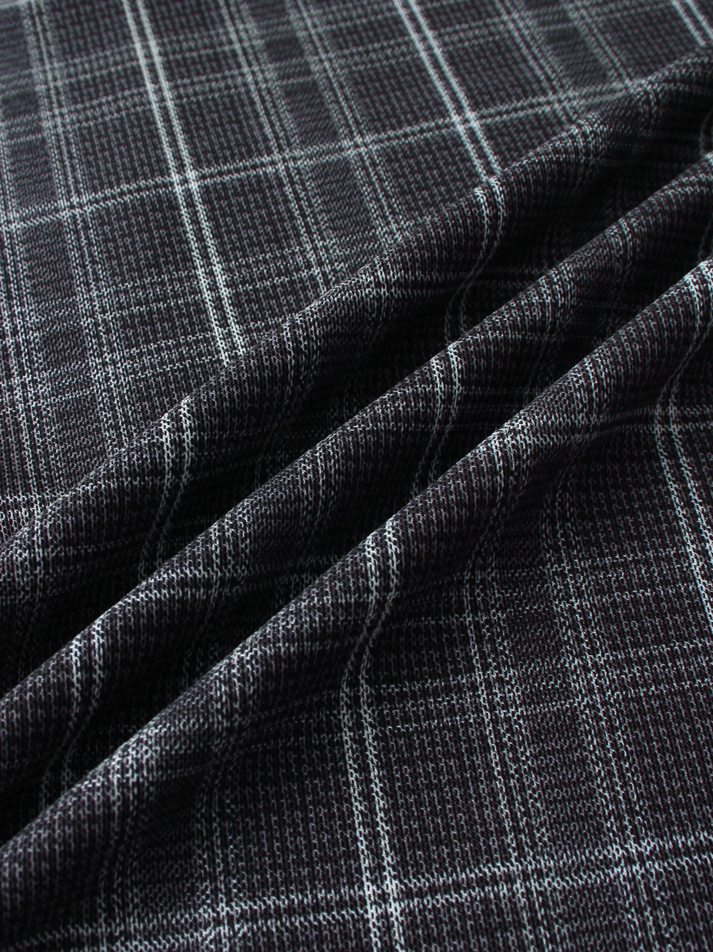 Mesh Plaid Turtleneck - Grey Plaid