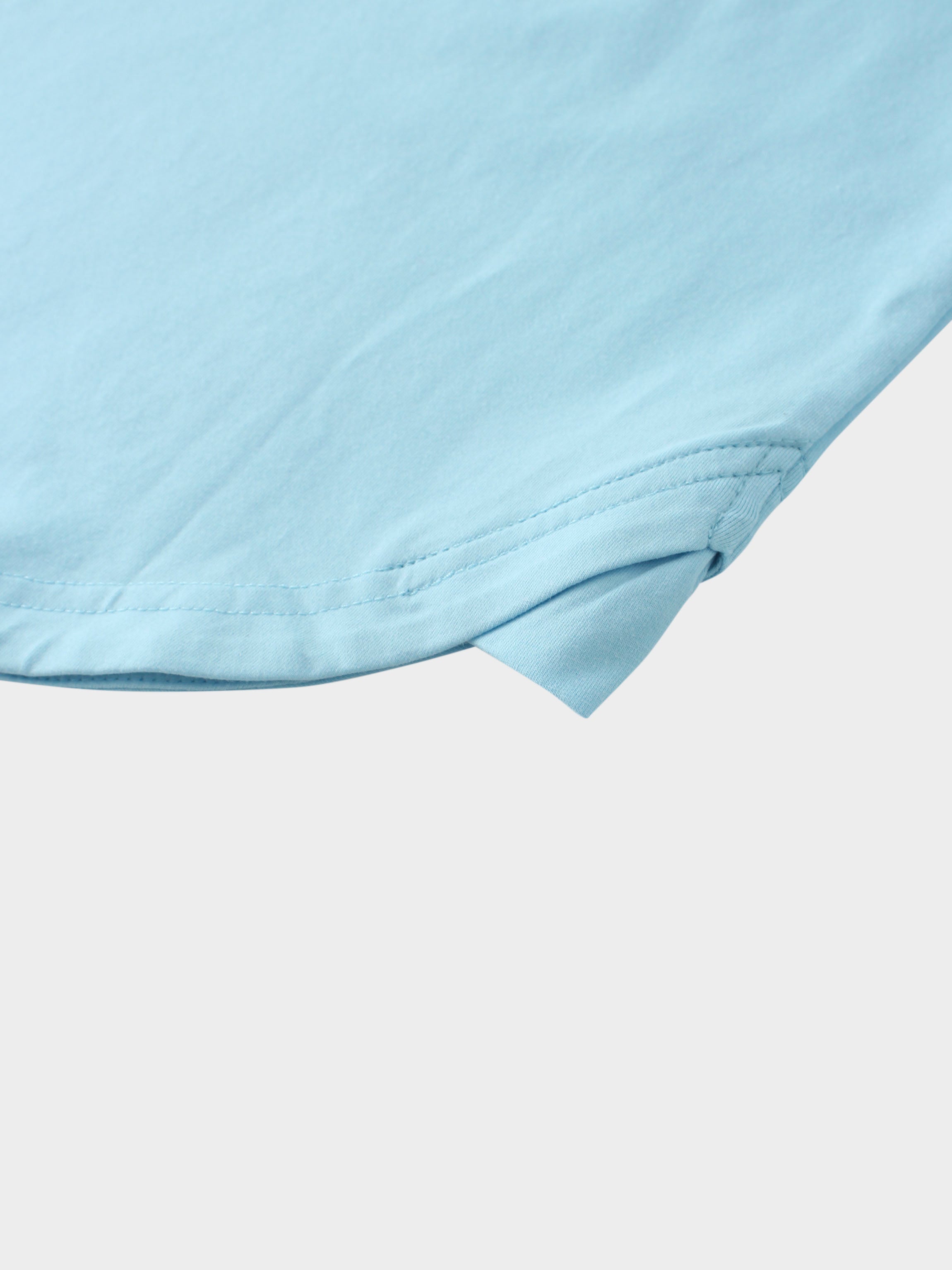 Oversized Rounded Hem T-Shirt-Sky Blue