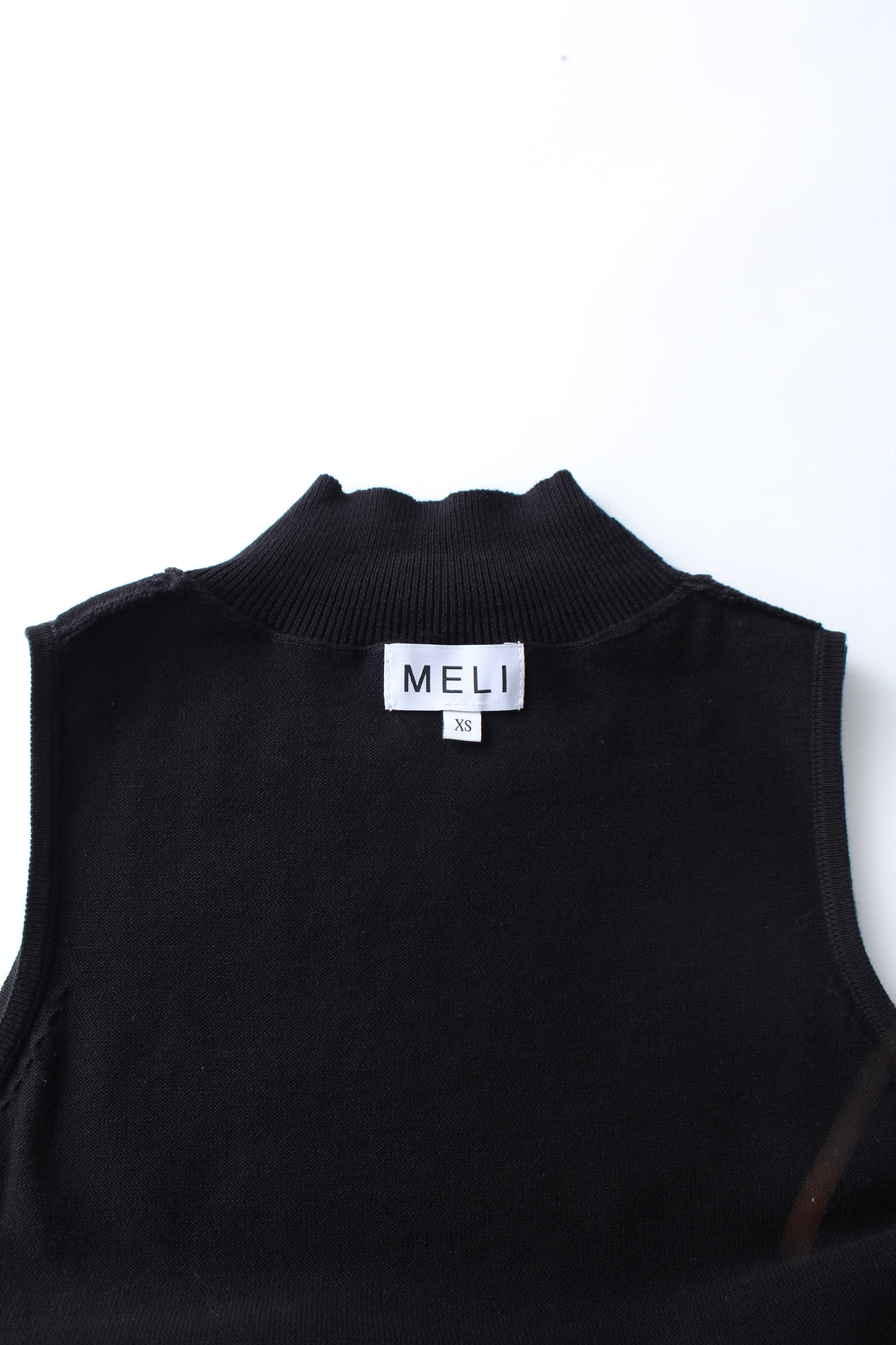 Mock Neck Sleeveless Dress - Black