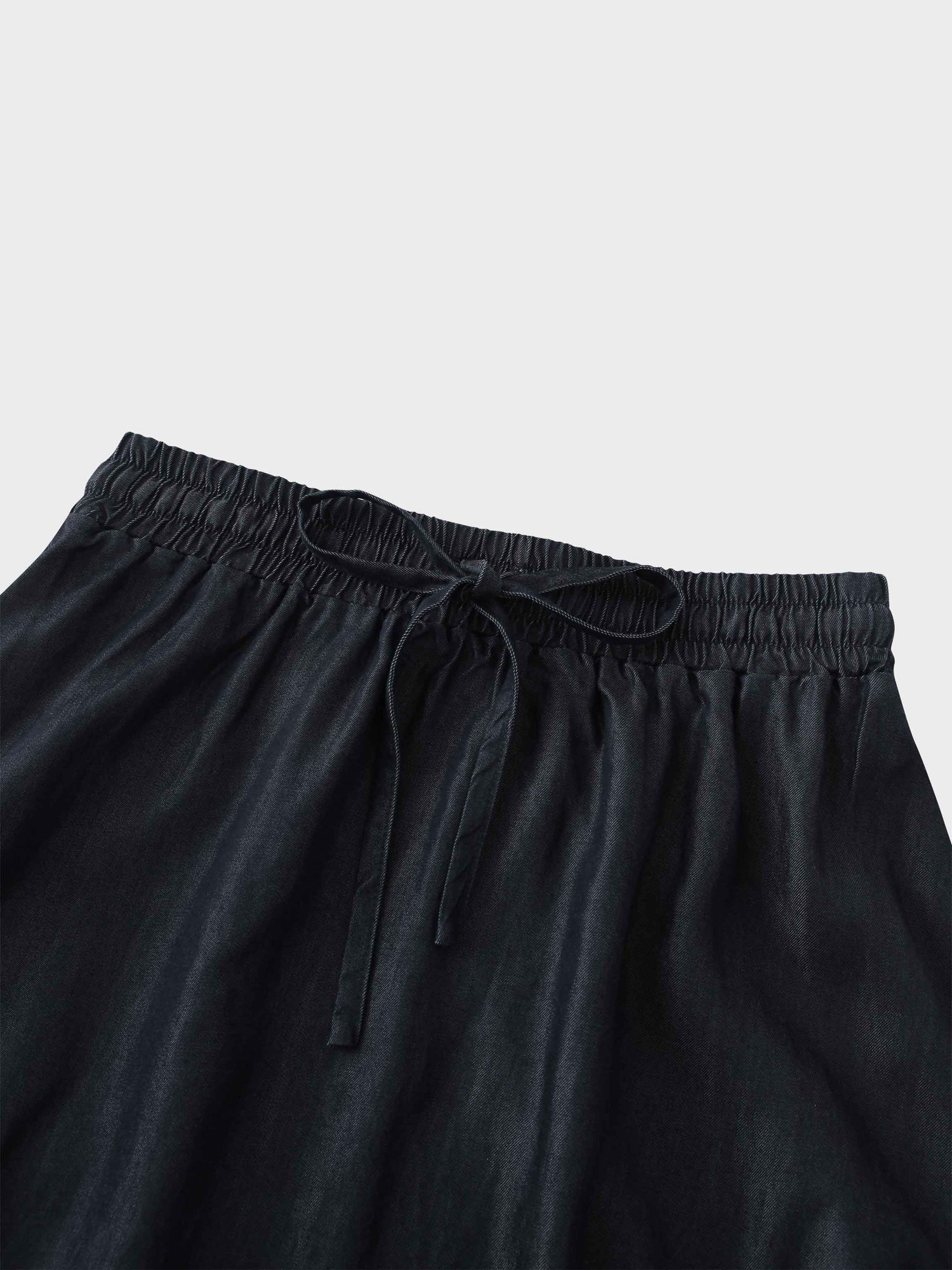 Drawstring Circle Skirt-Dark Blue