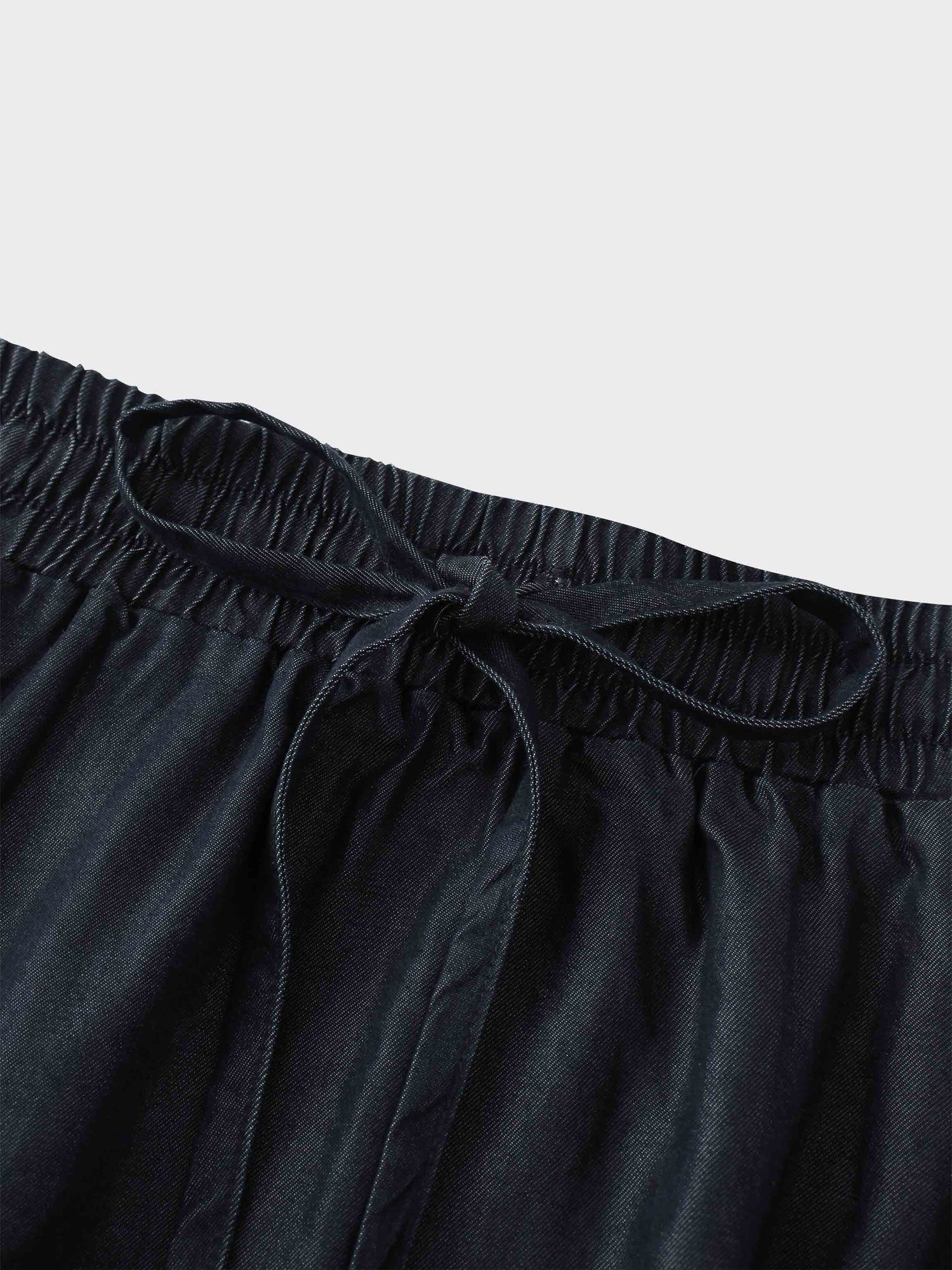 Drawstring Circle Skirt-Dark Blue