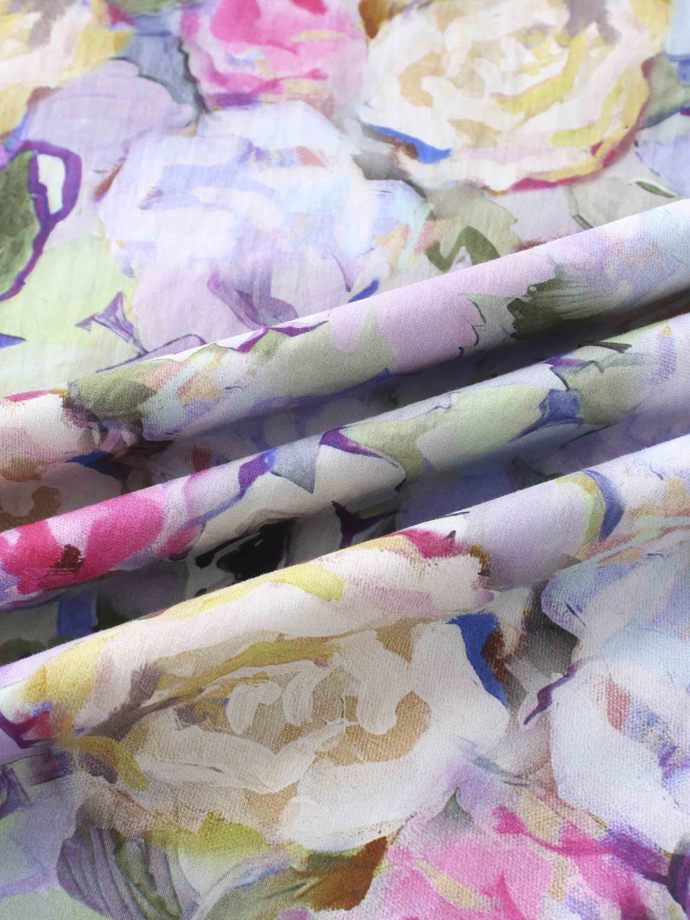 Yoke Floral Skirt-Pink/Purple