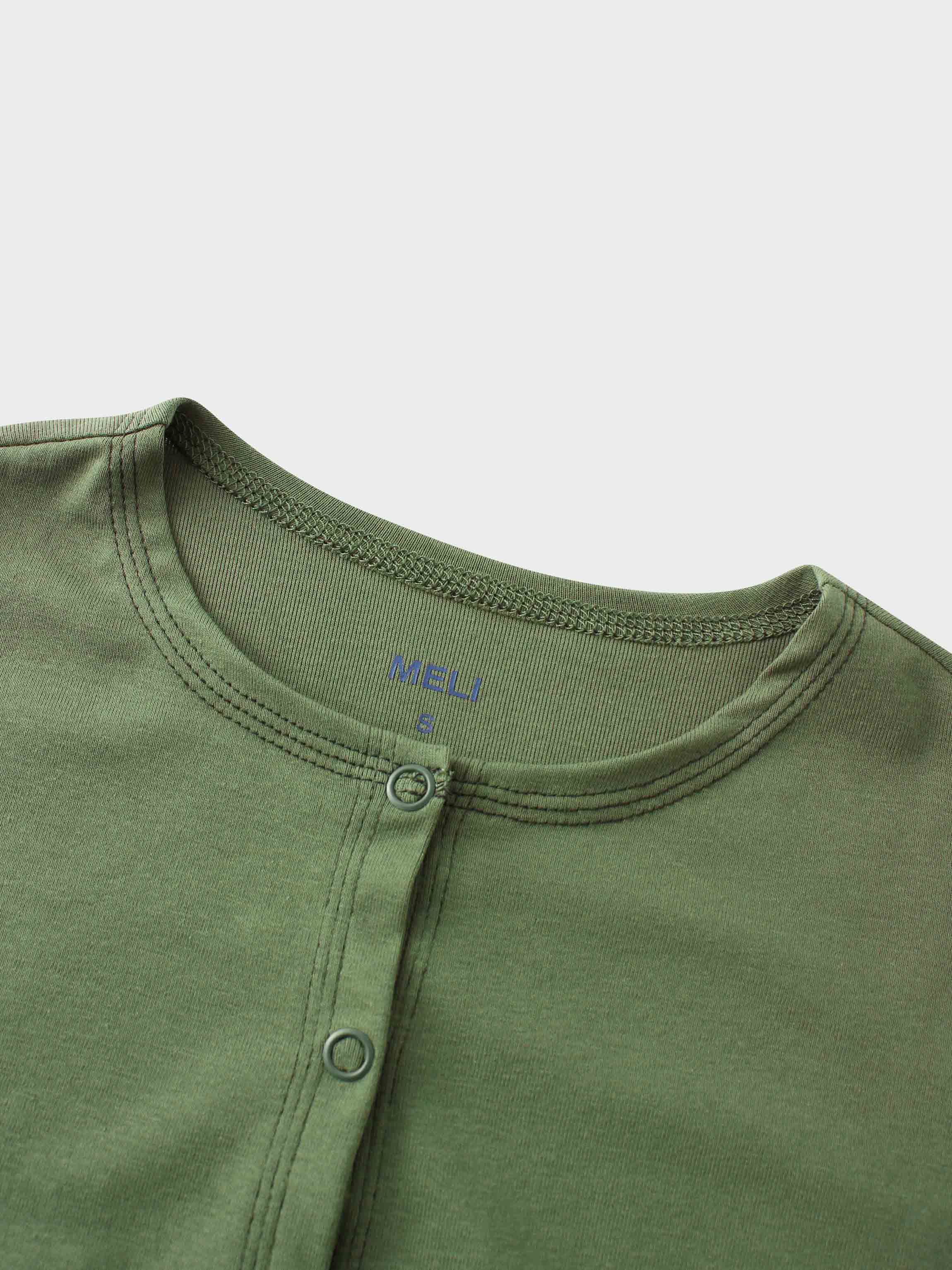Basic T-Shirt Cropped Cardigan-Olive