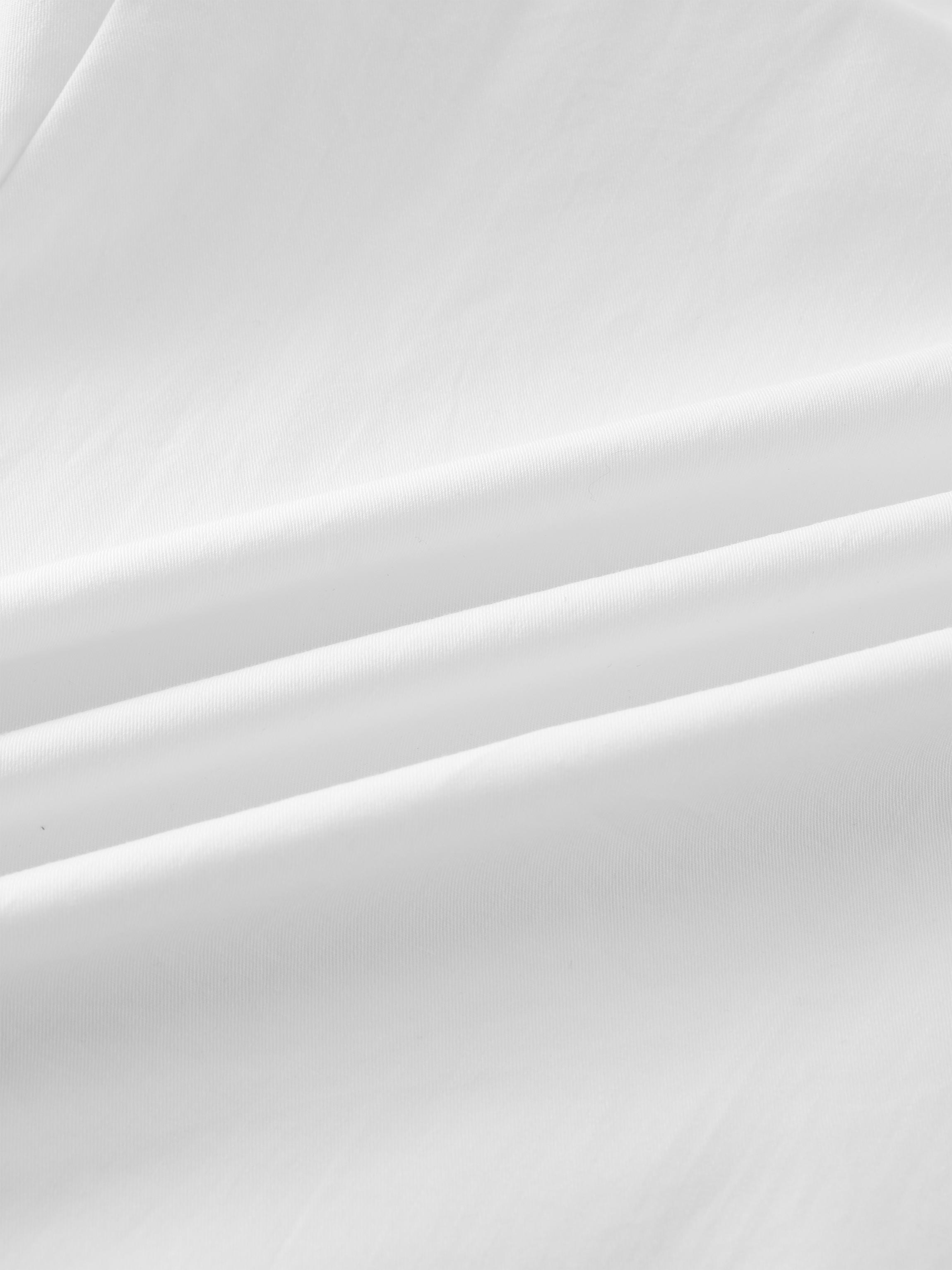 Stitch Down Cotton Pleated Skirt-White