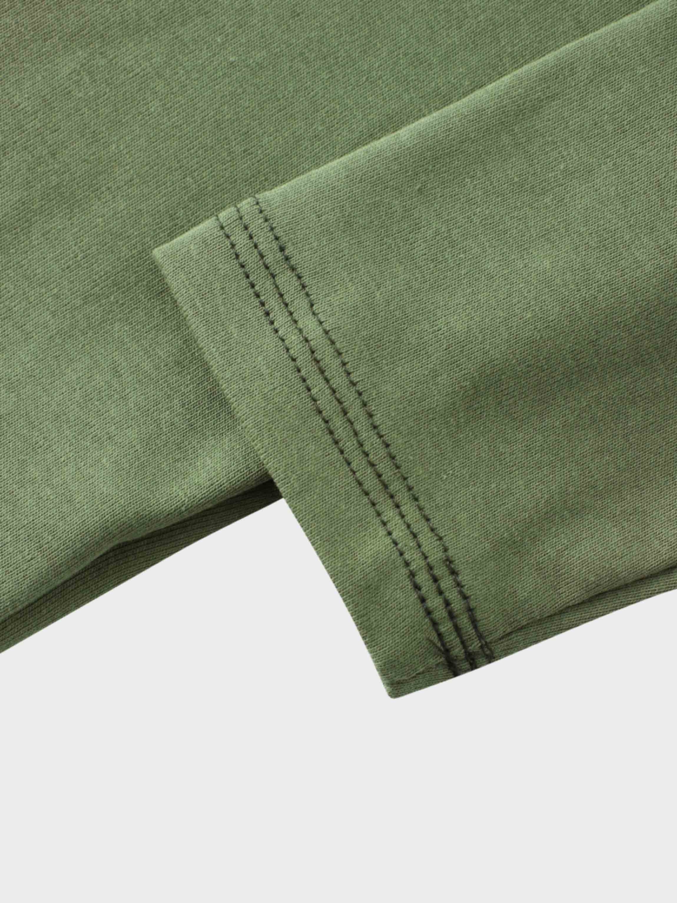 Basic T-Shirt Cropped Cardigan-Olive