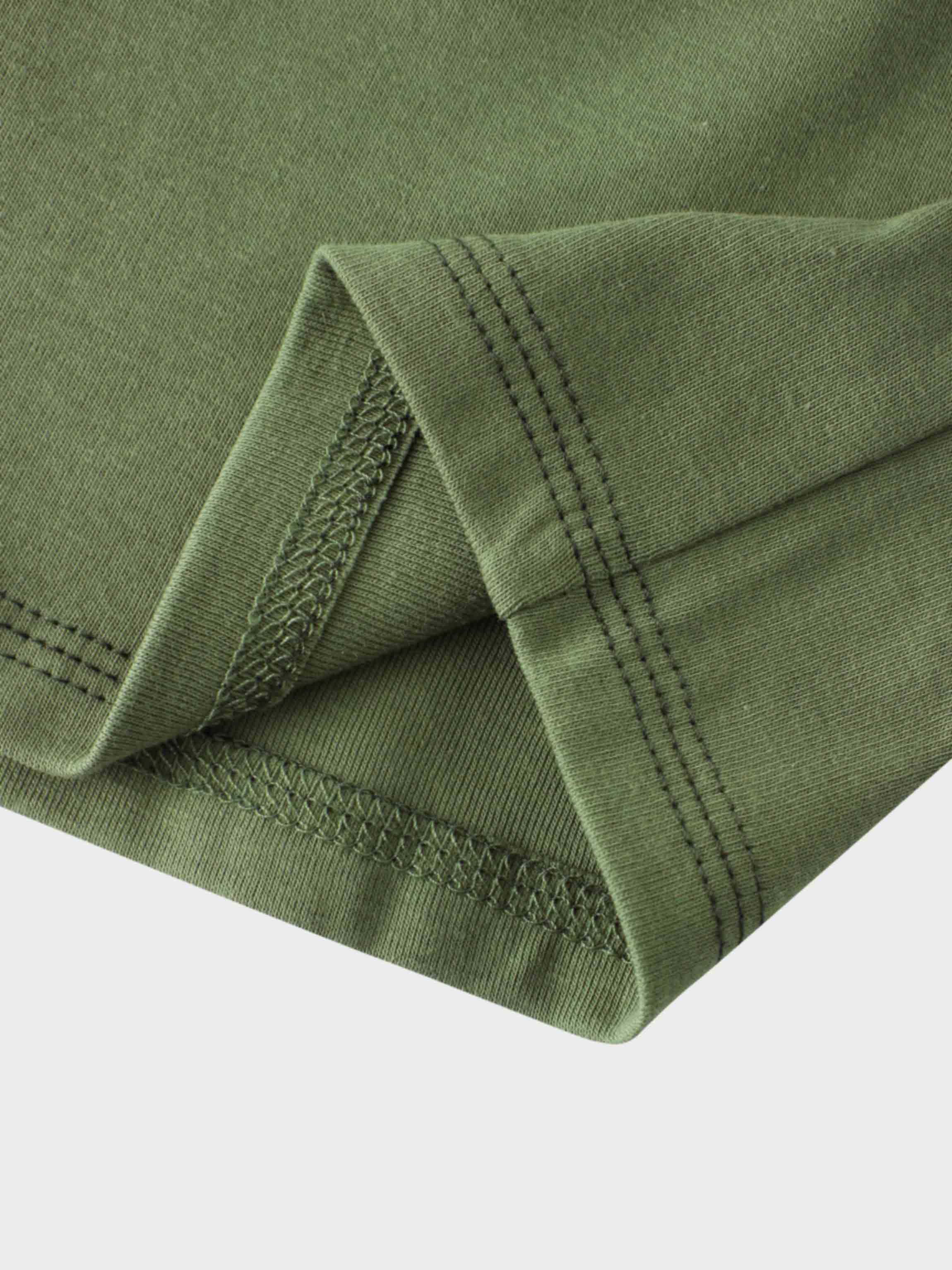 Basic T-Shirt Cropped Cardigan-Olive