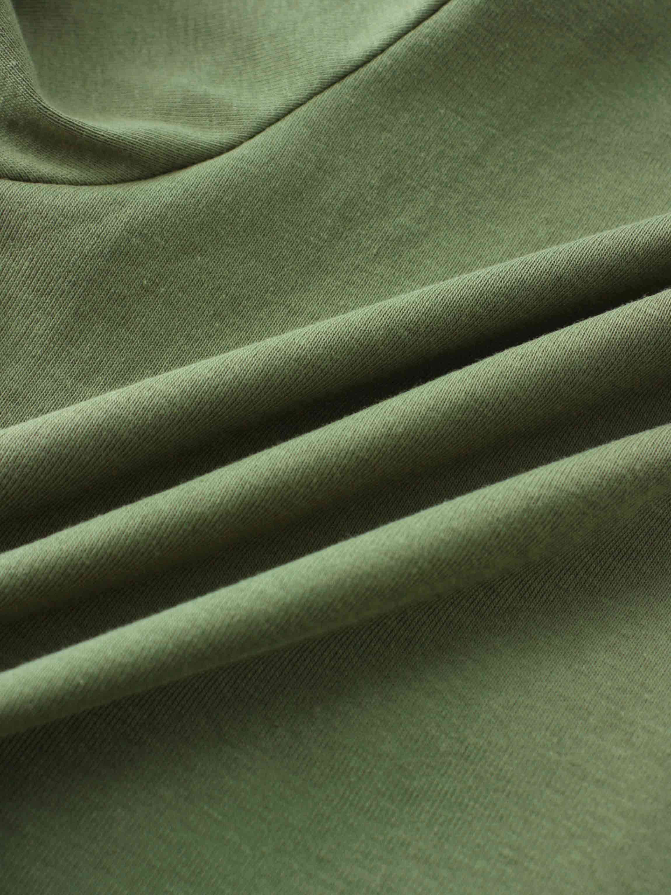 Basic T-Shirt Cropped Cardigan-Olive