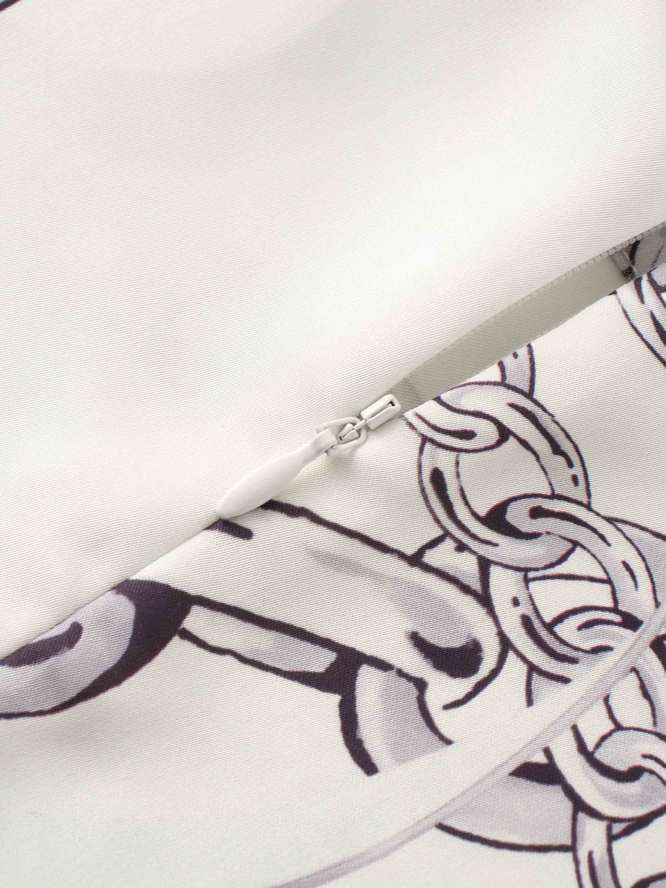 Faux Satin Crop Swing Top-Chains