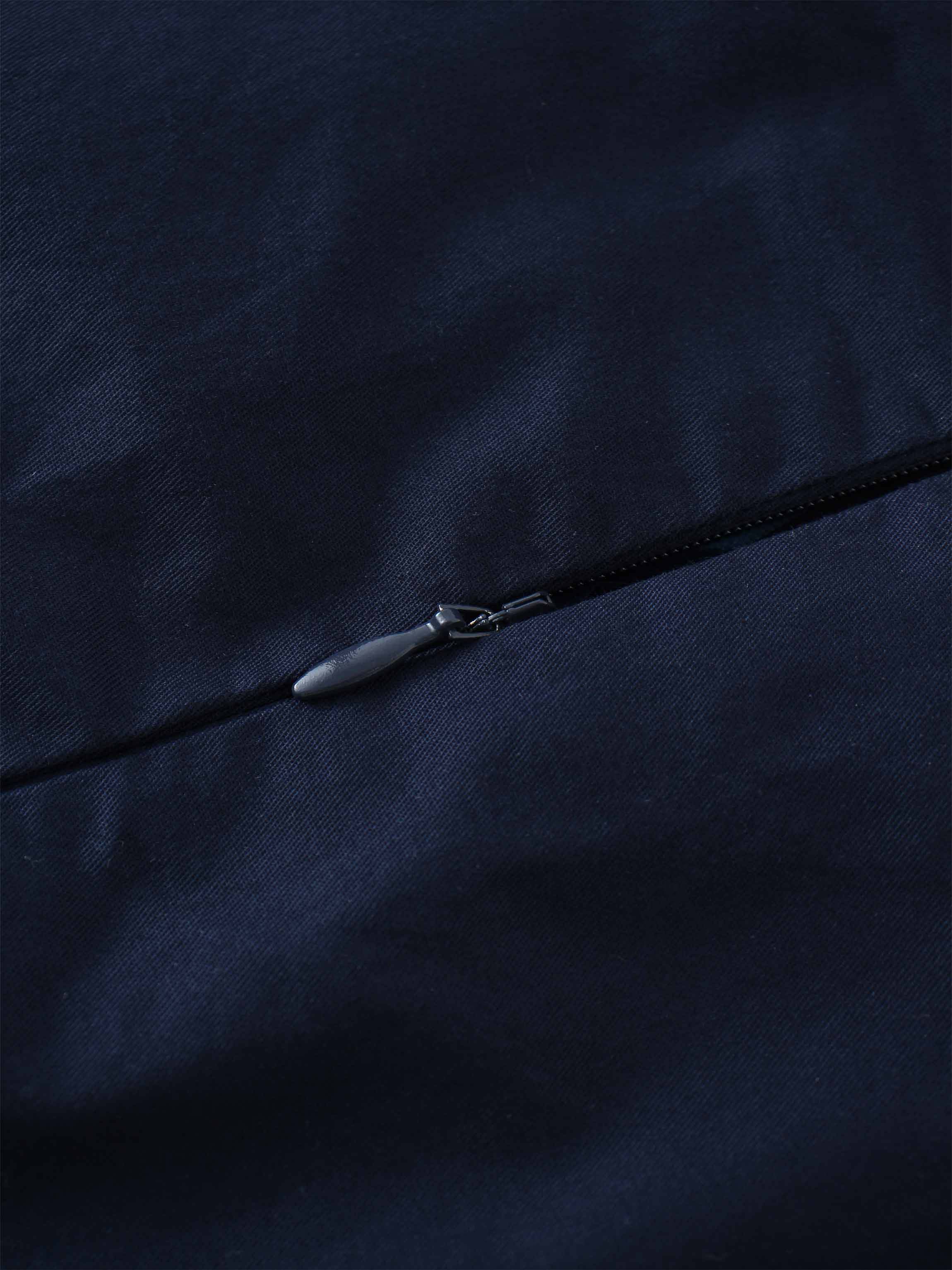 Stitch Down Cotton Pleated Skirt-Navy