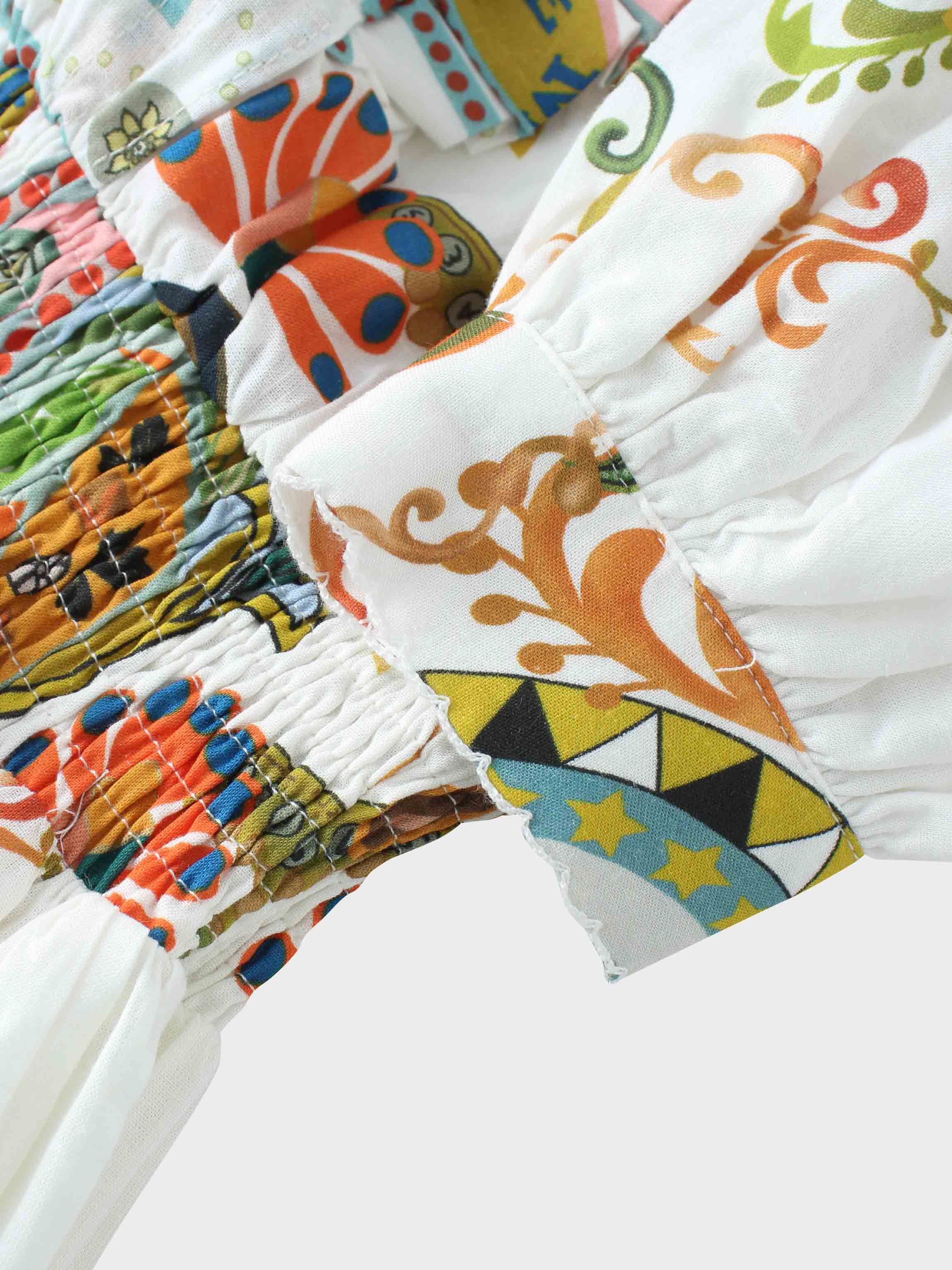 Smocked Waist Dress-Oriental Paisley