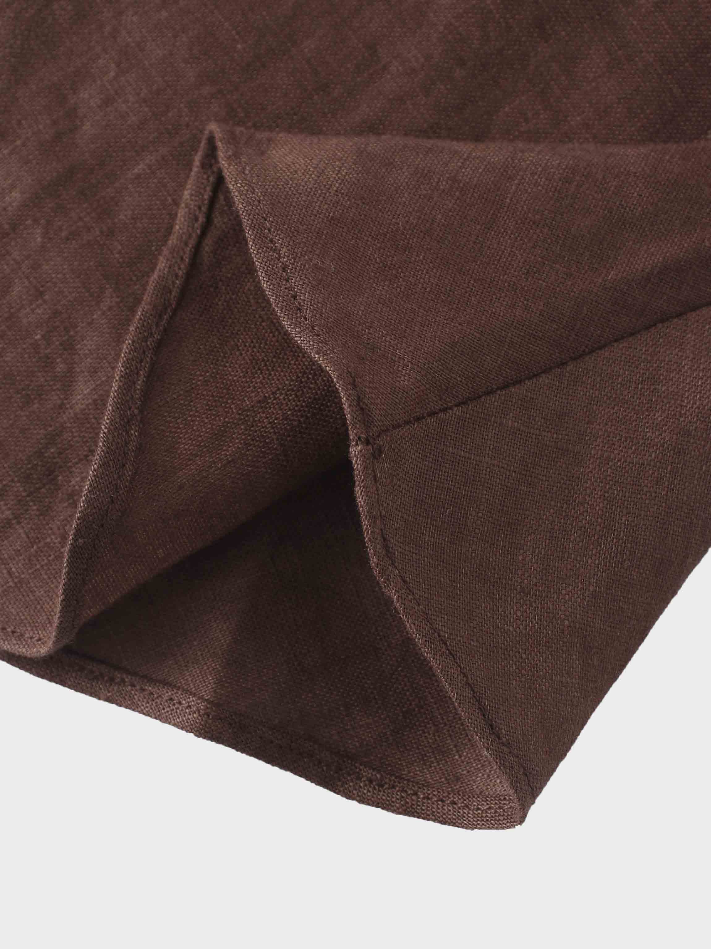Linen A-Line Slip Dress-Brown