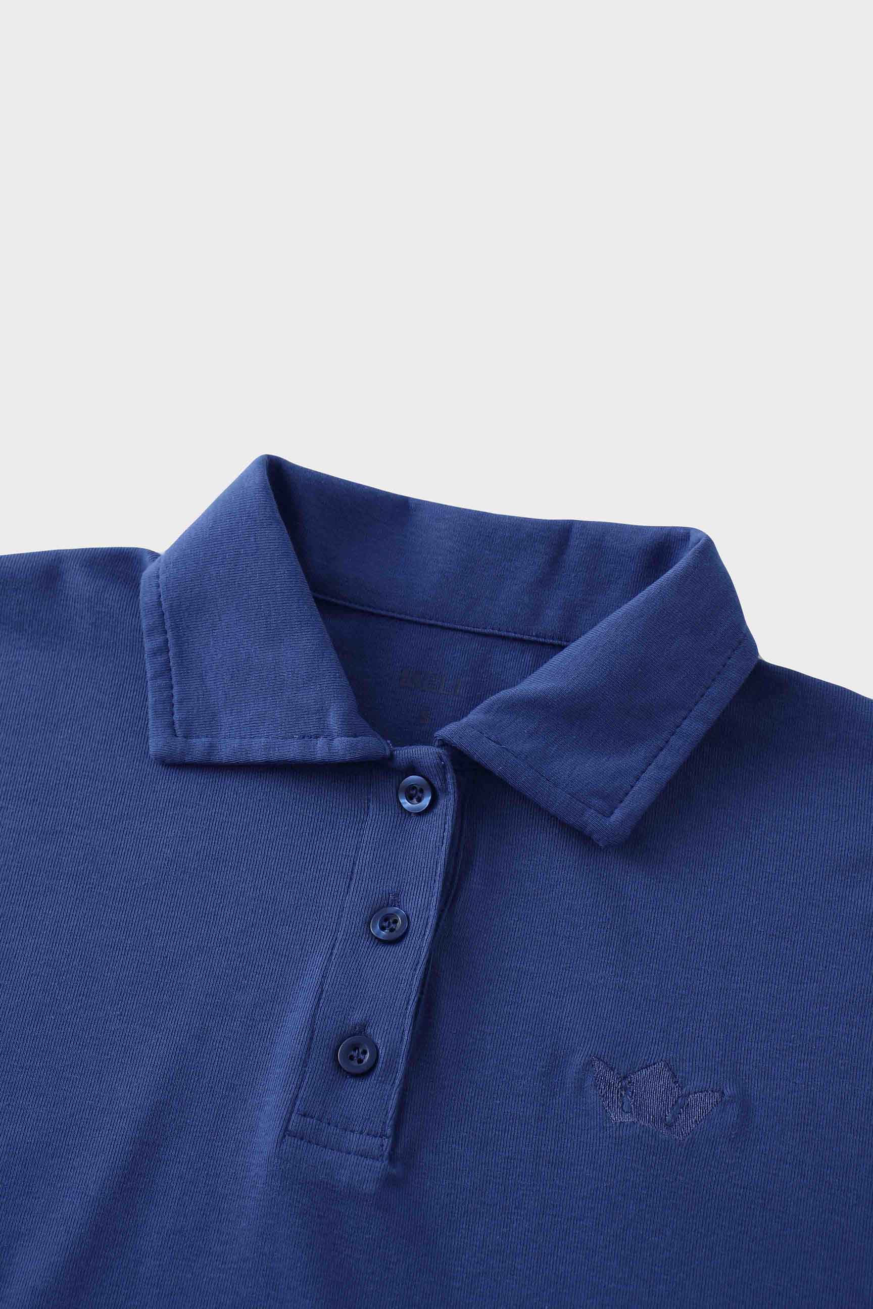 Collared Bomber Tee-Cobalt Blue