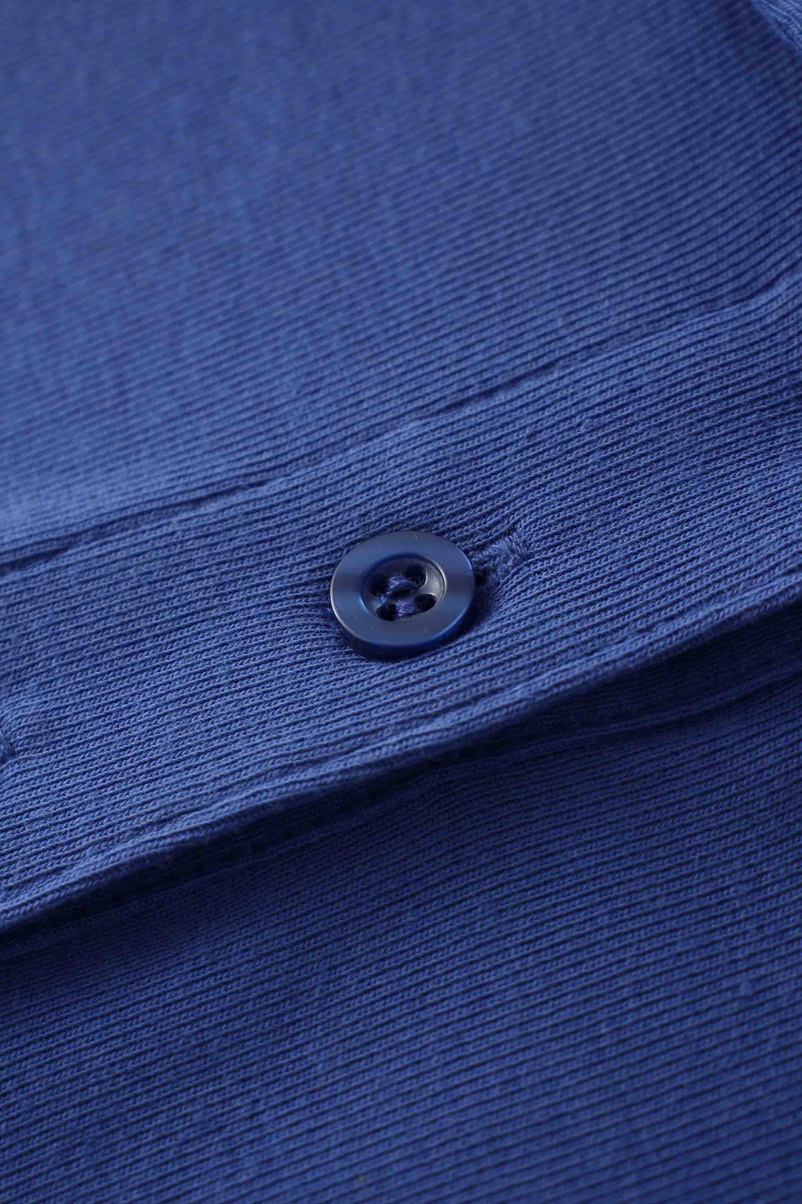 Collared Bomber Tee-Cobalt Blue