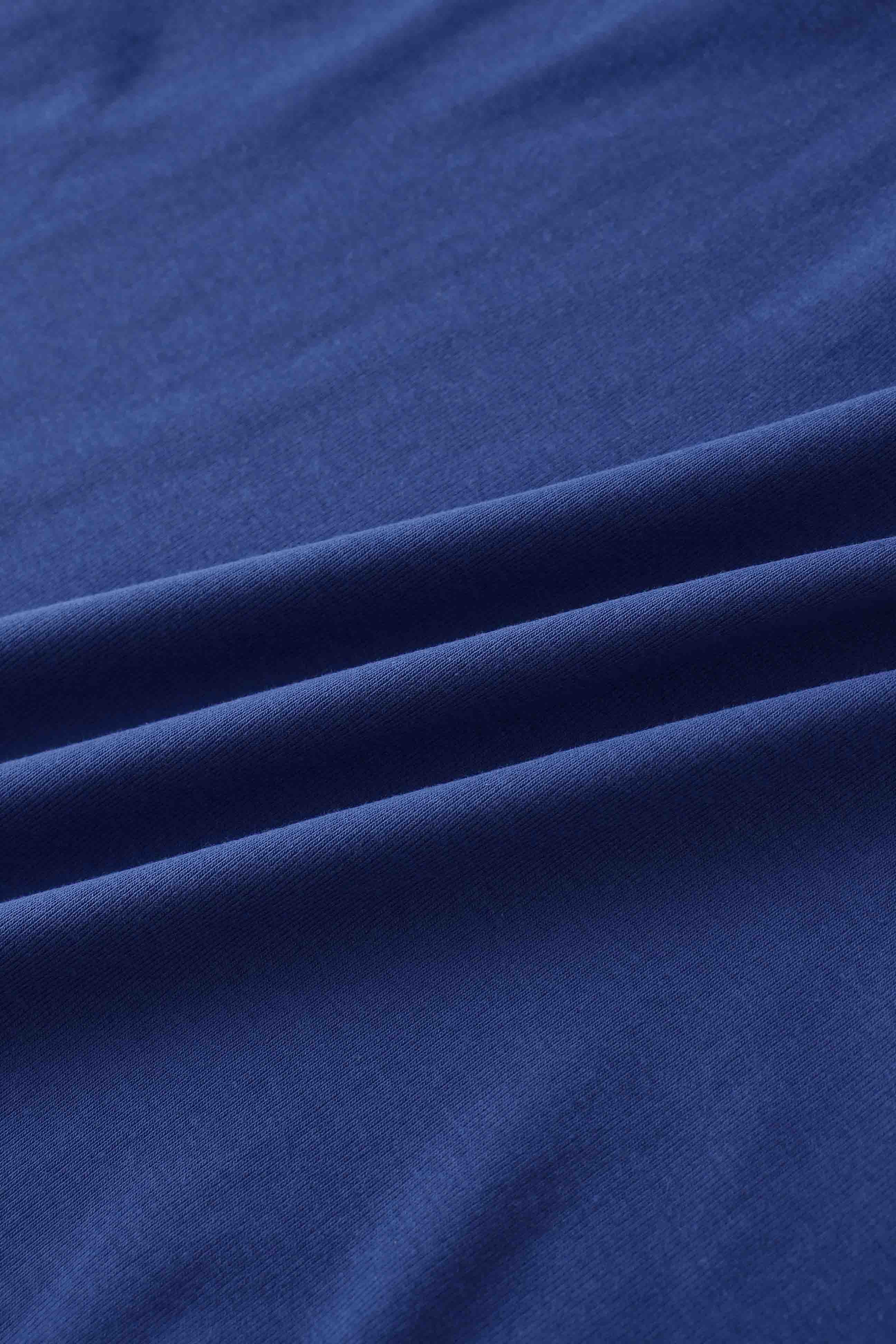 Collared Bomber Tee-Cobalt Blue