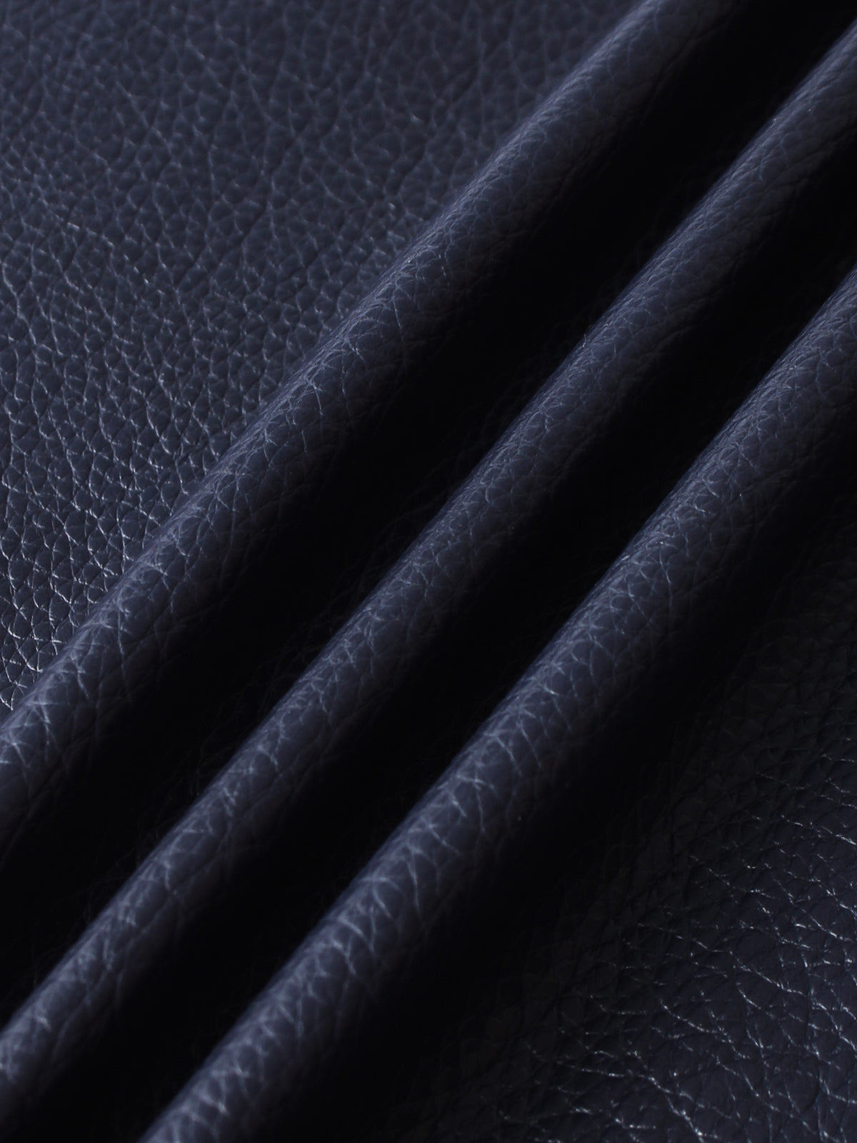 Textured Faux Leather Seam Skirt - Navy