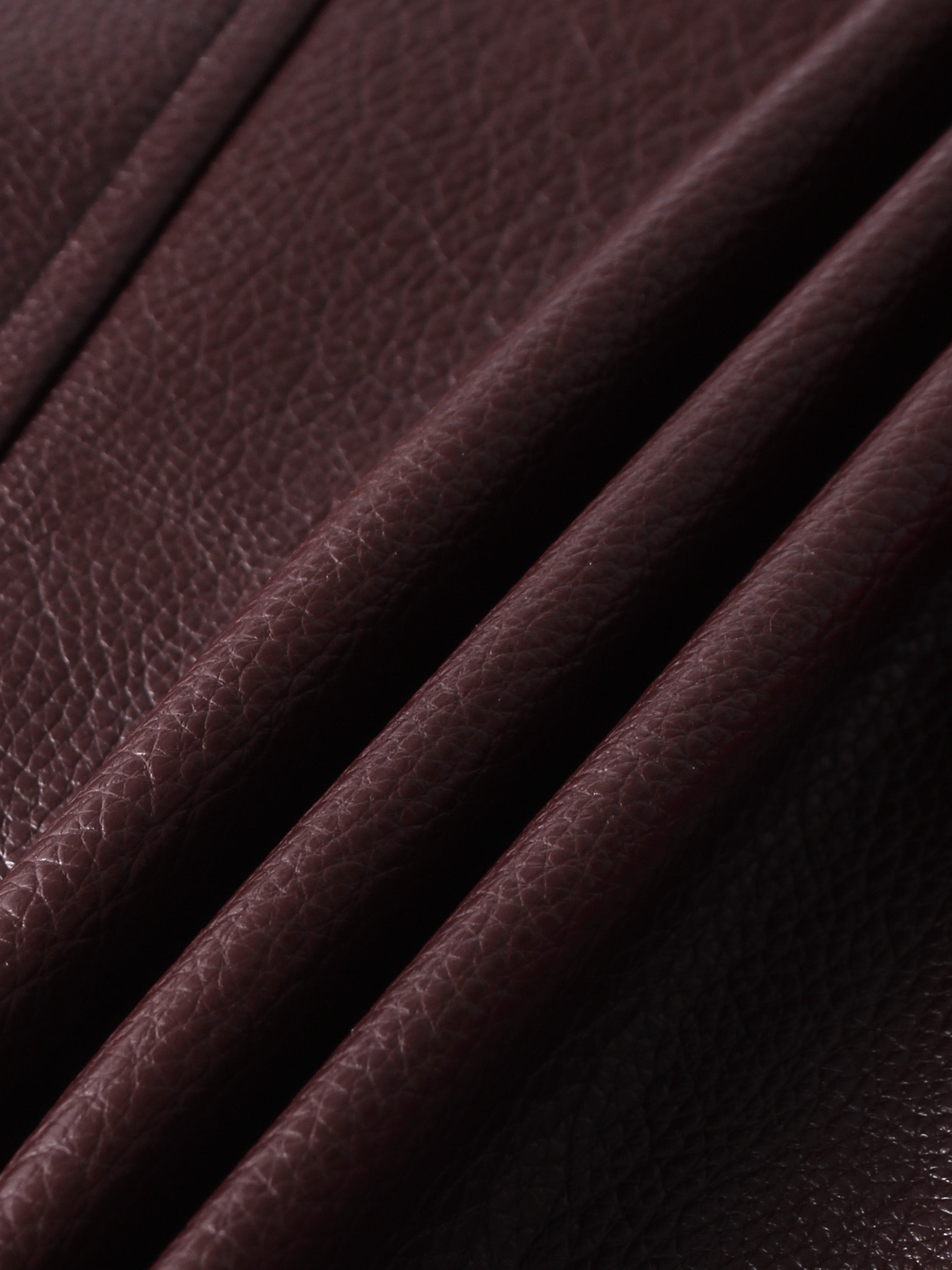 Textured Faux Leather Seam Skirt - Burgundy