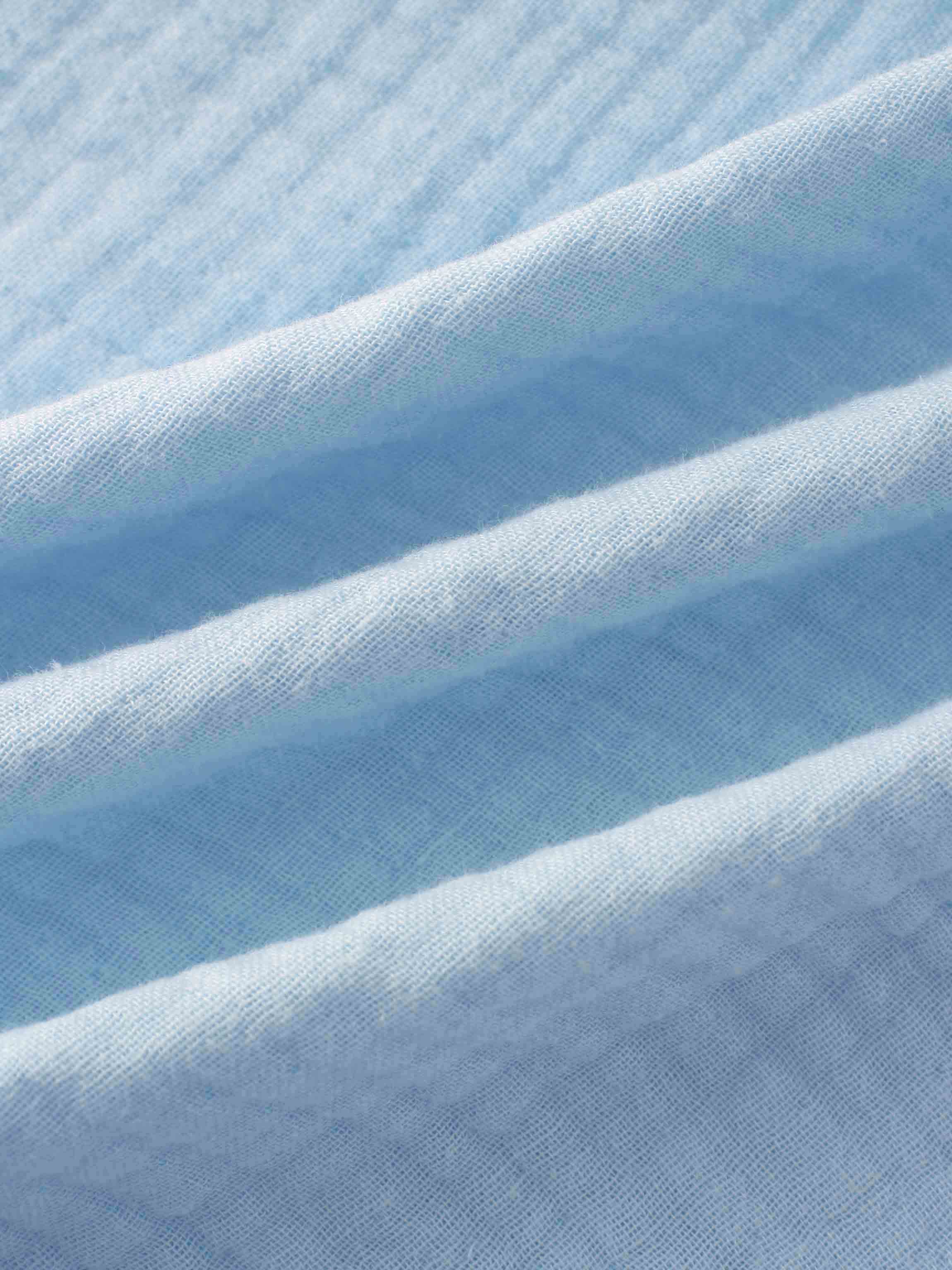 Gauze Button Down Blouse-Light Blue